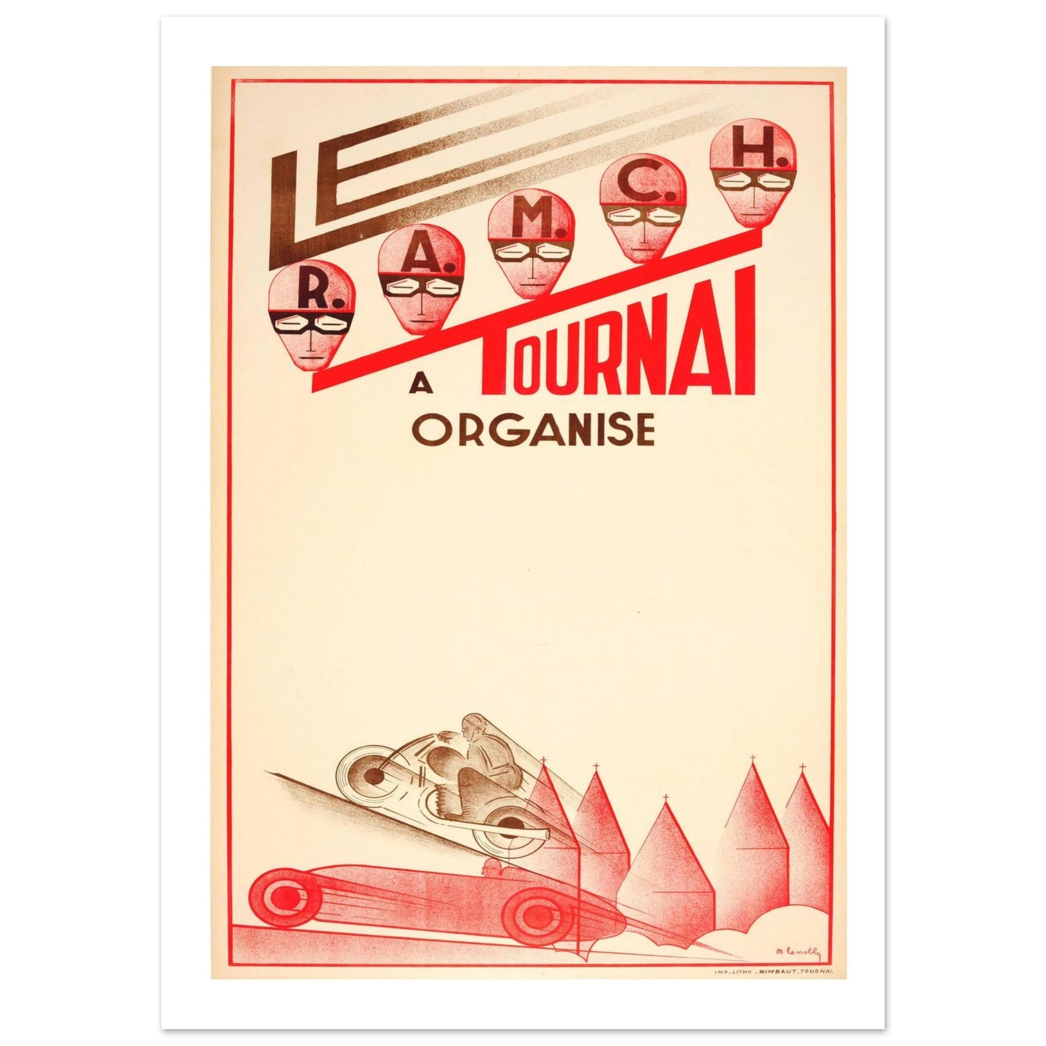 Classic Vintage Racing Tournament Poster - Transit Art