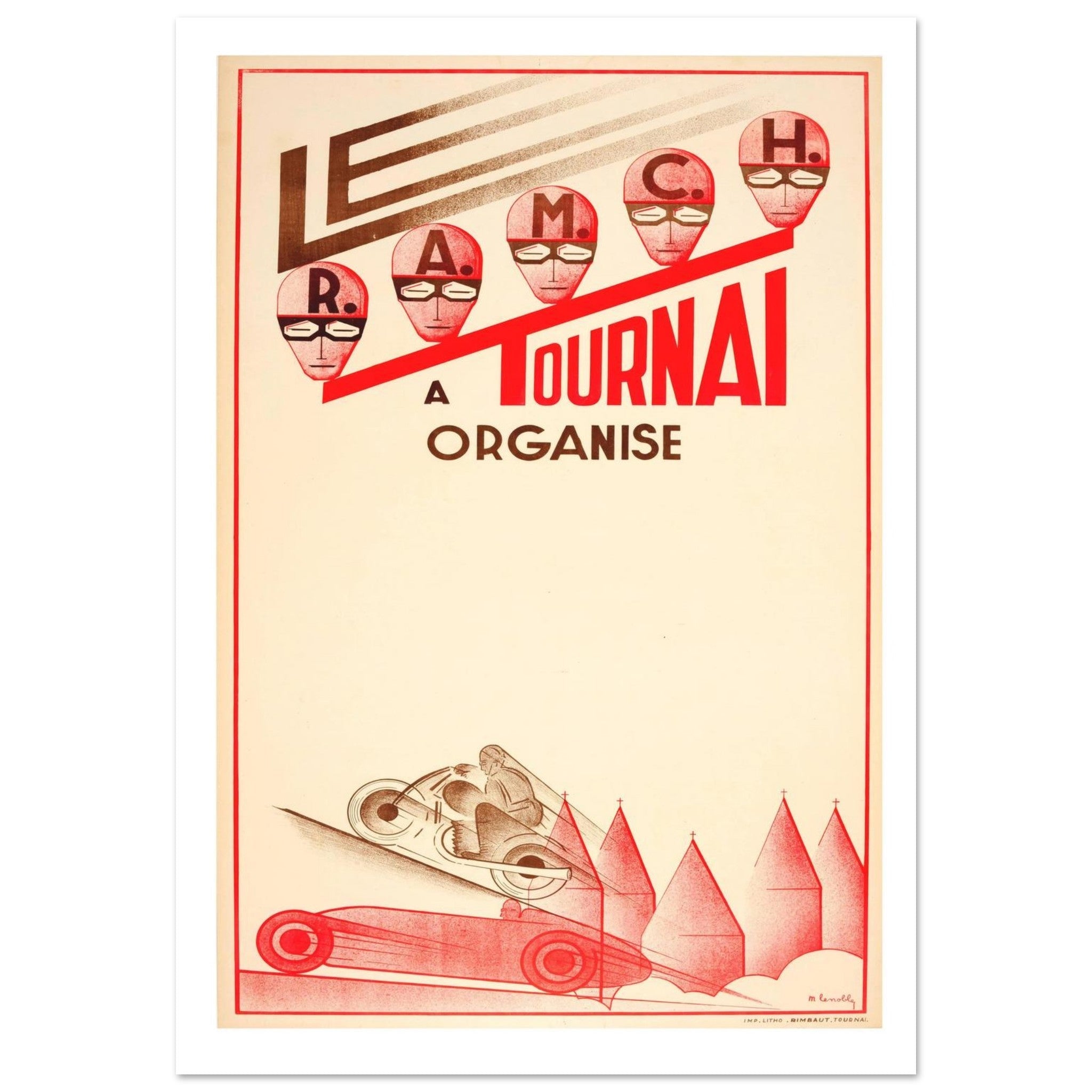 Classic Vintage Racing Tournament Poster - Transit Art