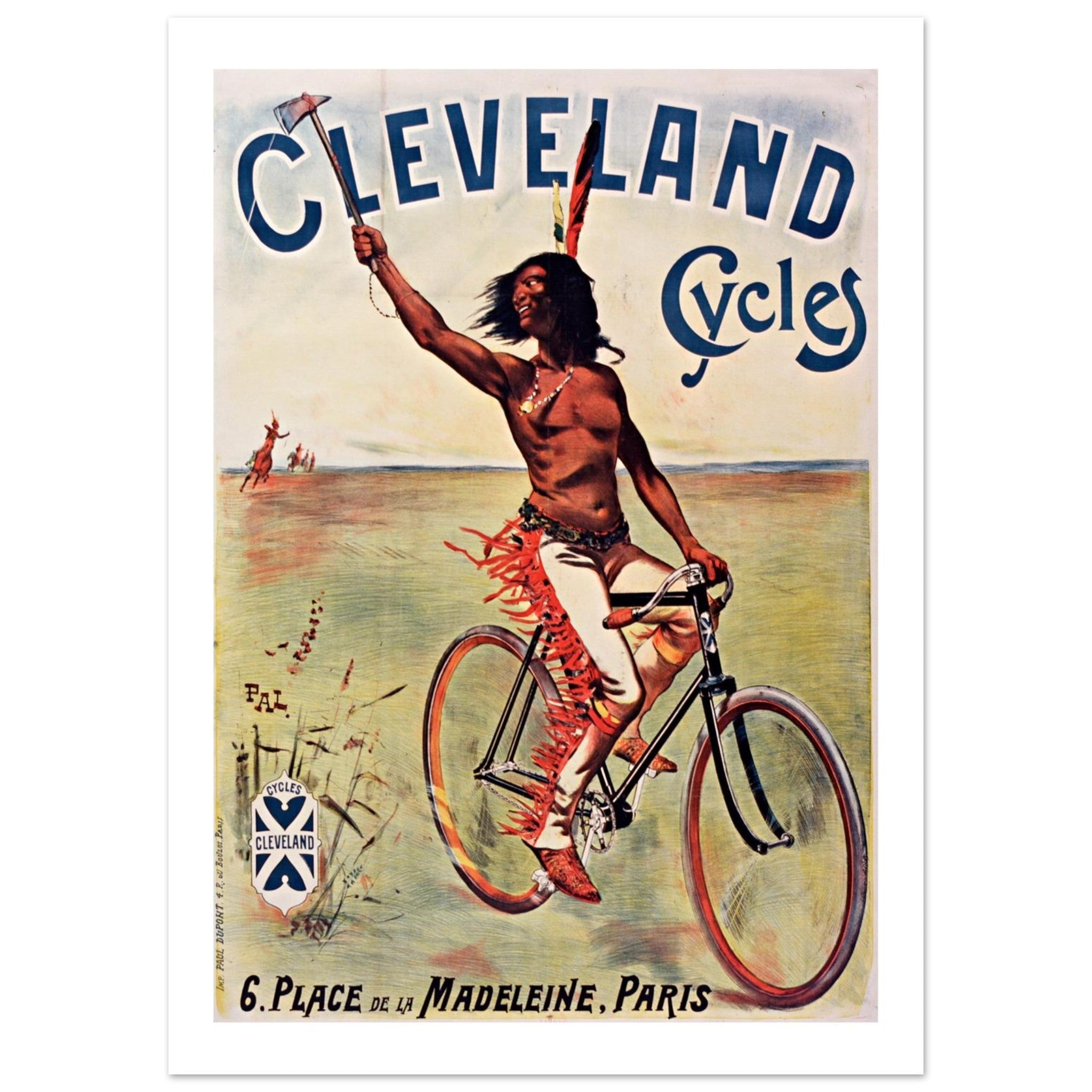 Cleveland Cycles Native American Adventure Poster - Transit Art