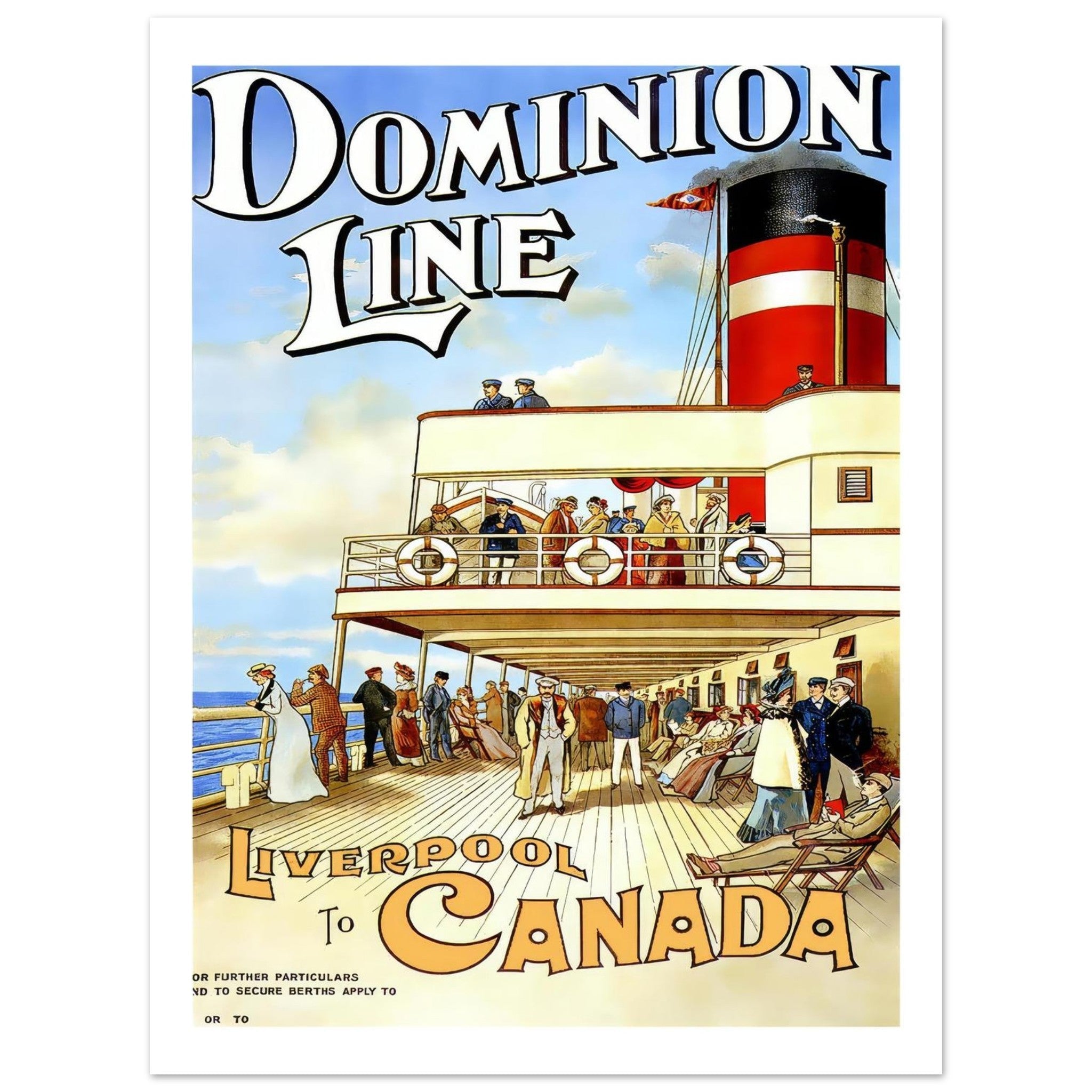Dominion Line Poster: Liverpool to Canada - Transit Art