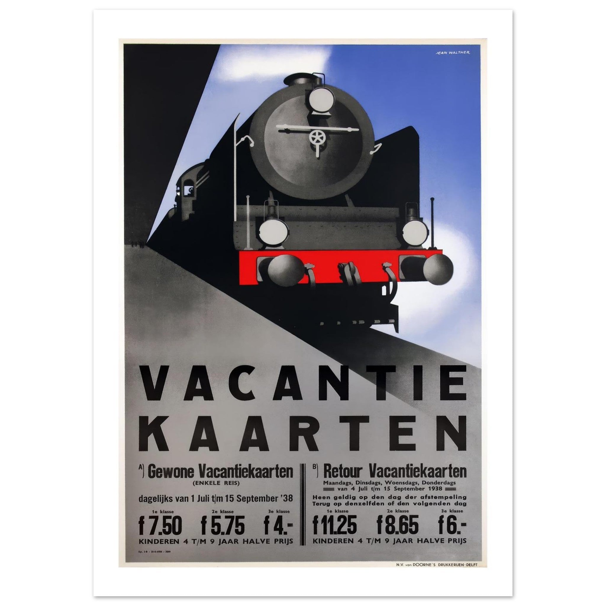 Dutch Railway Vacation Ticket Poster - Transit Art