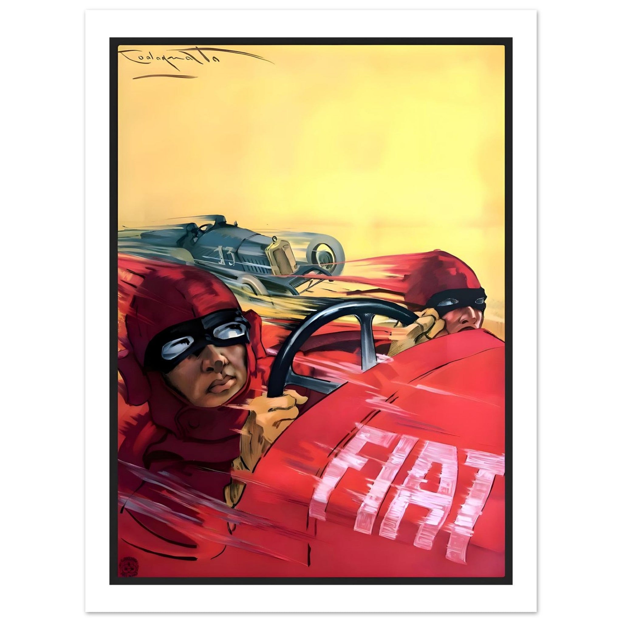 Fiat Grand Prix Speed Legends Poster - Transit Art