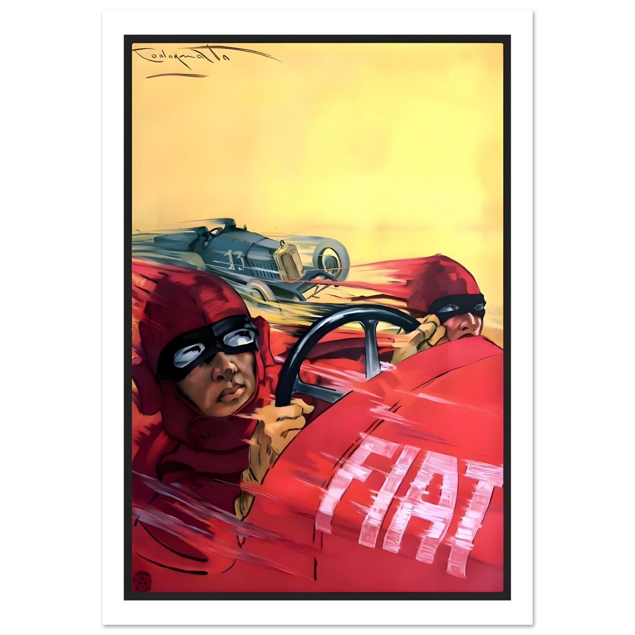 Fiat Grand Prix Speed Legends Poster - Transit Art