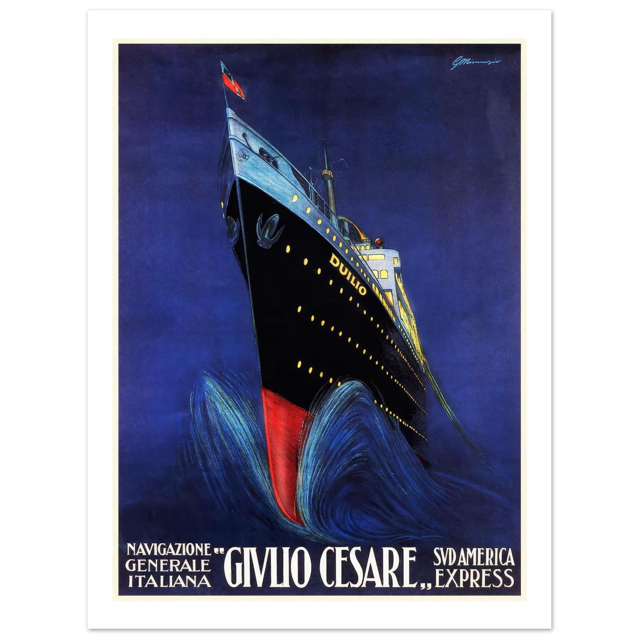 Givlio Cesare "Sud America Express" Vintage Poster - Transit Art