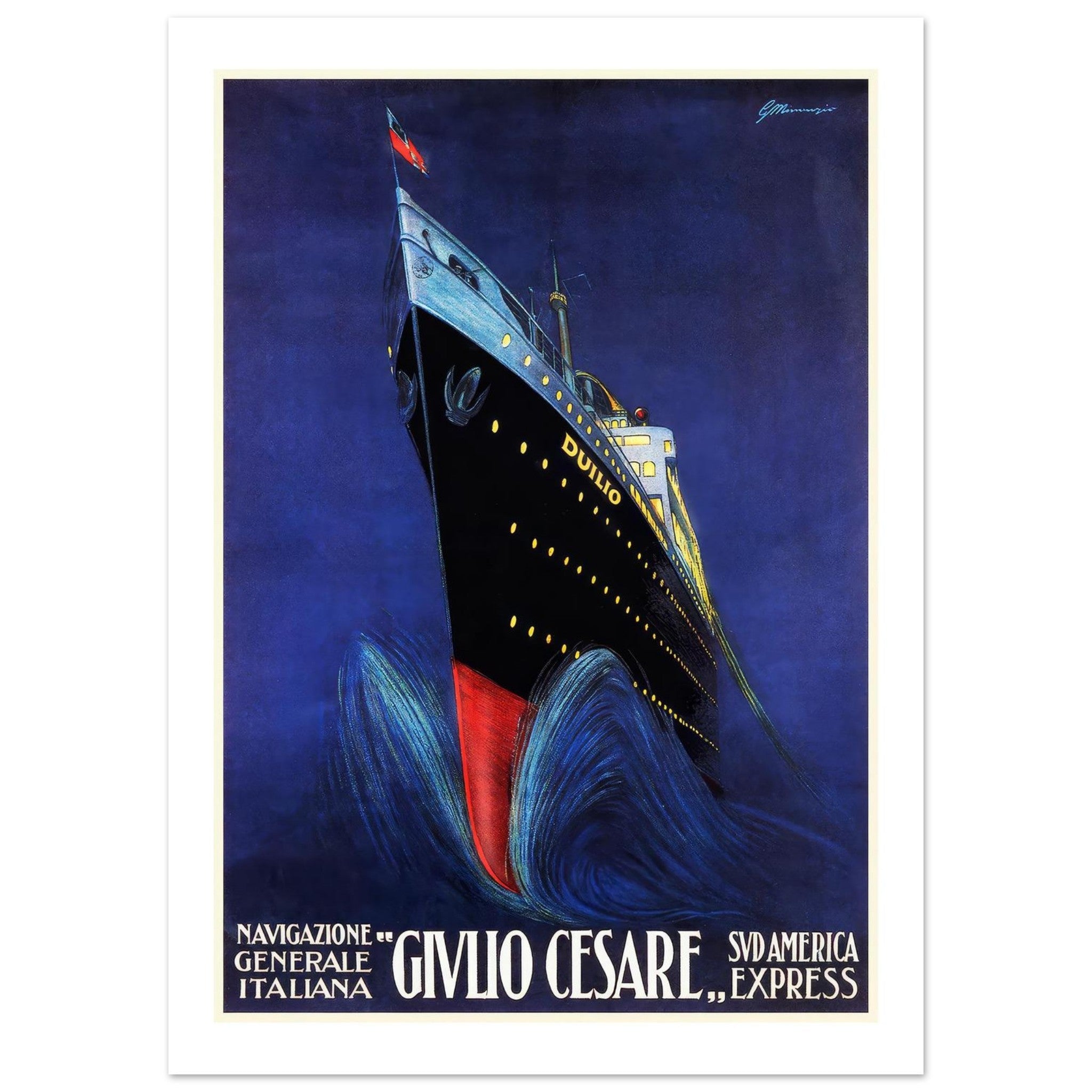 Givlio Cesare "Sud America Express" Vintage Poster - Transit Art