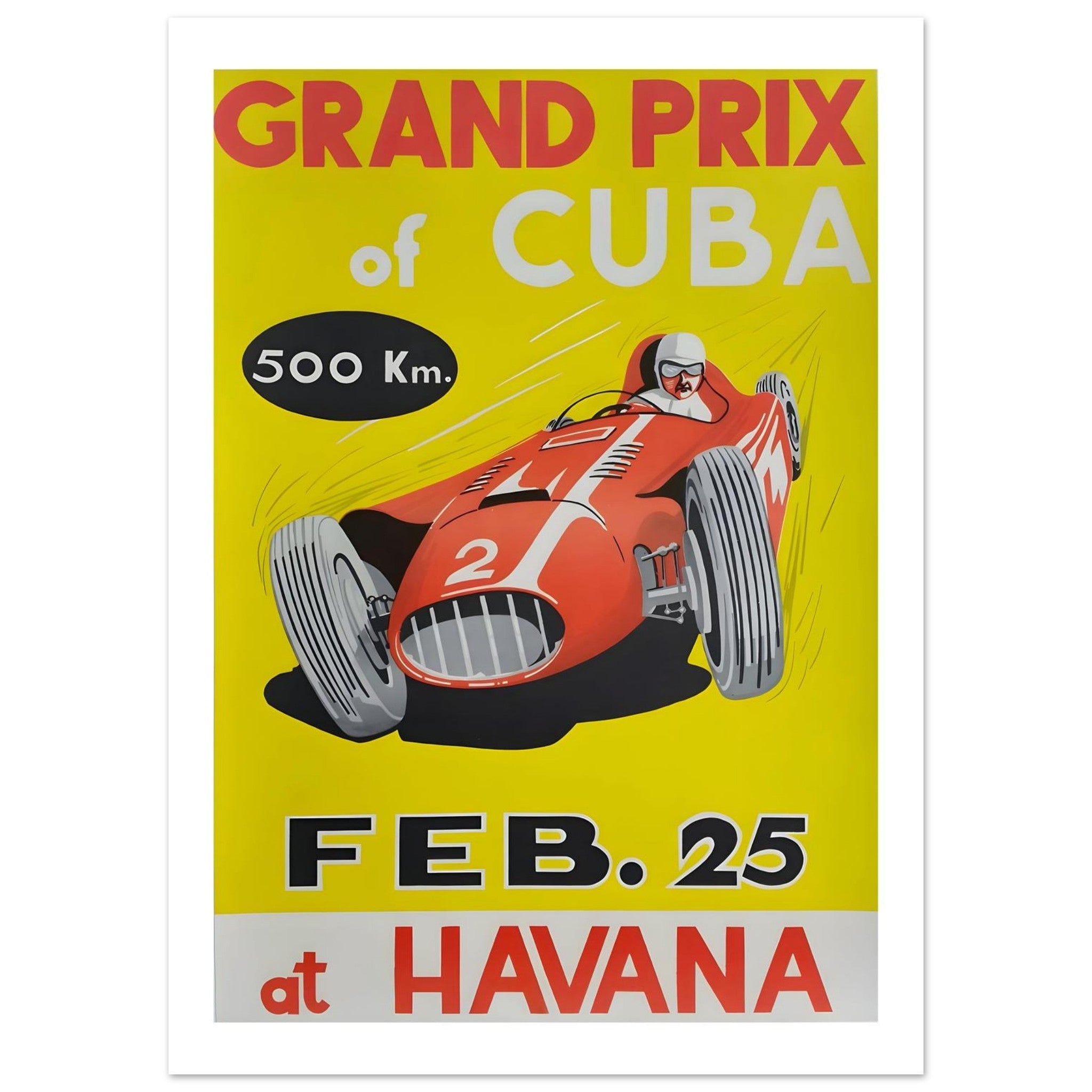 Grand Prix of Cuba Havana Racing Poster - Transit Art