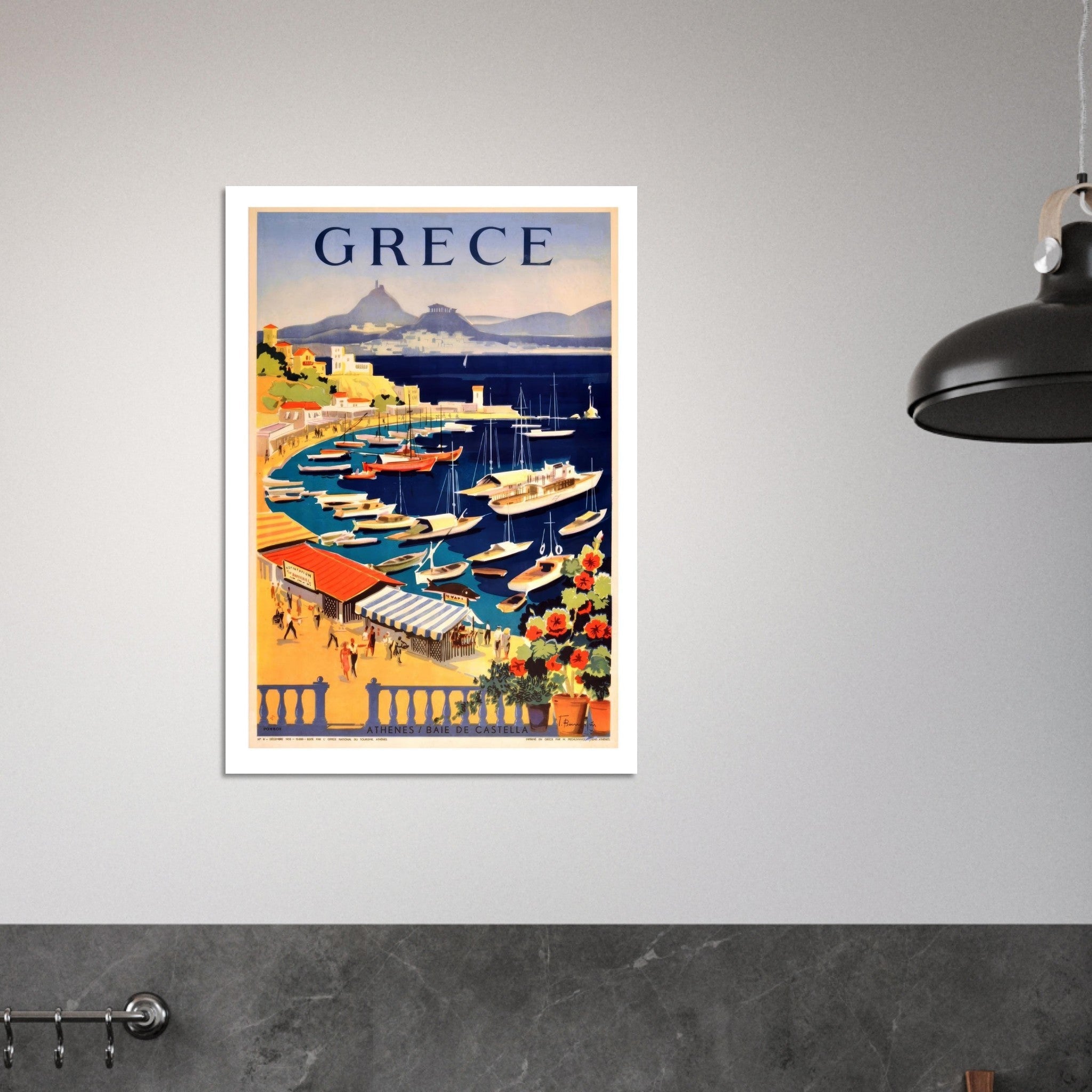 Greece Athens Baie de Castella Vintage Poster - Transit Art