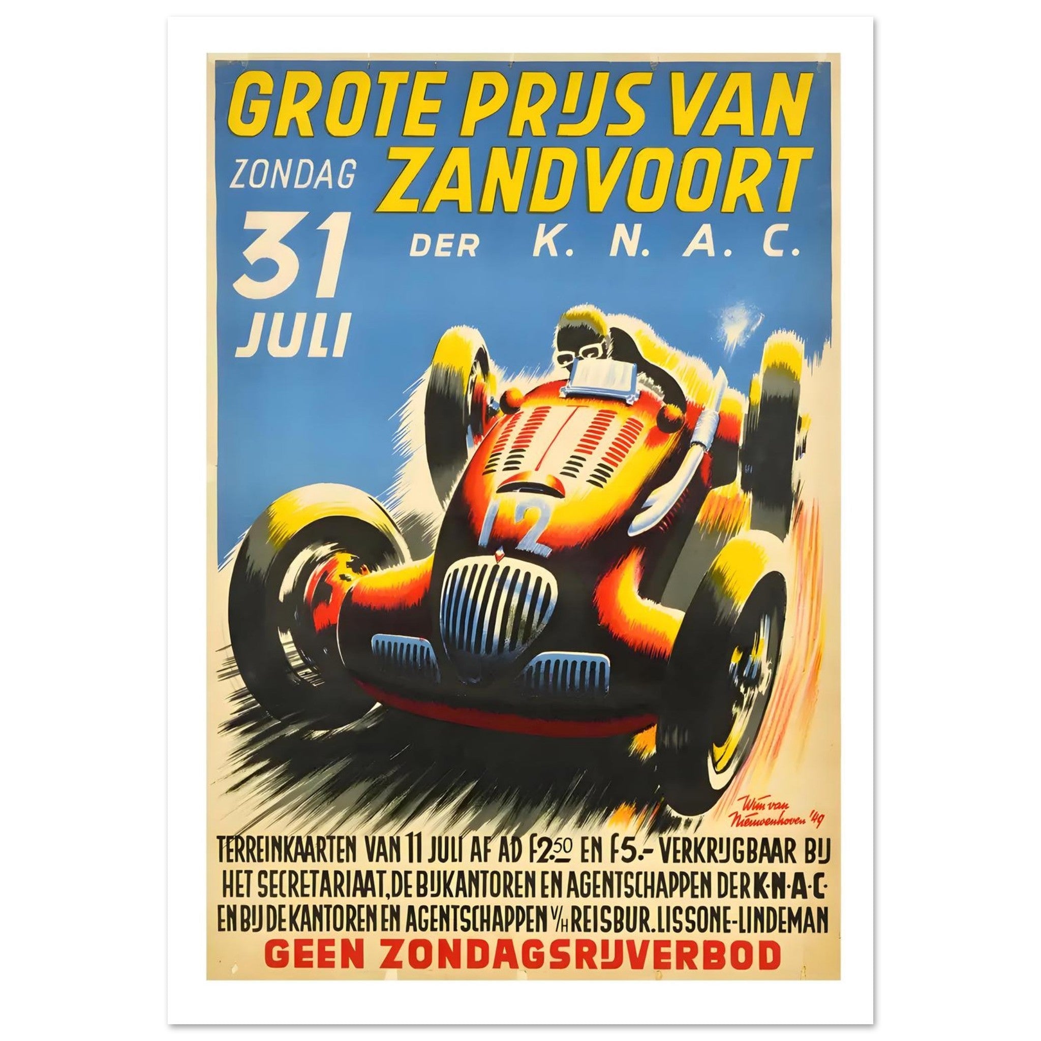 Grote Prijs van Zandvoort Grand Prix Poster - Transit Art