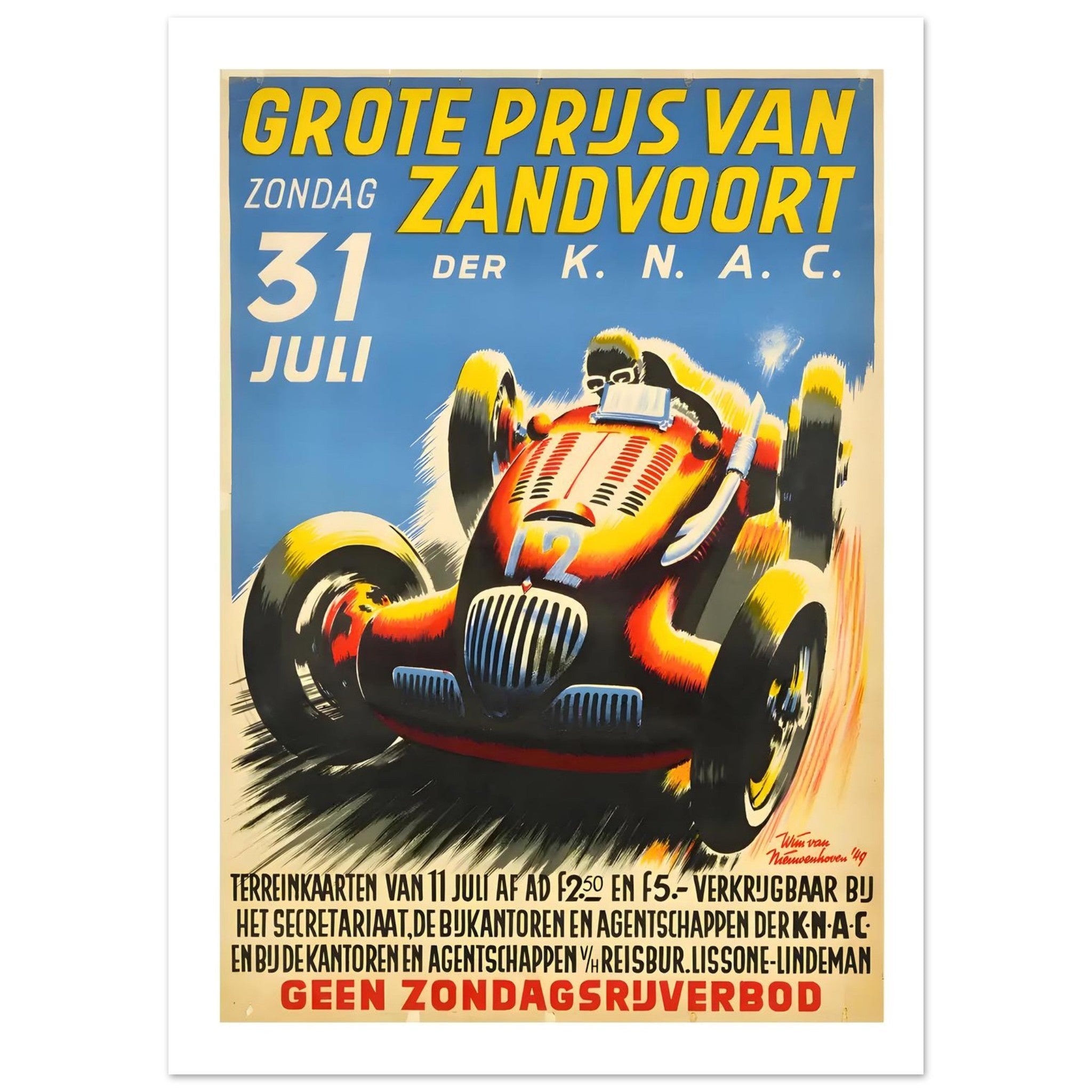 Grote Prijs van Zandvoort Grand Prix Poster - Transit Art