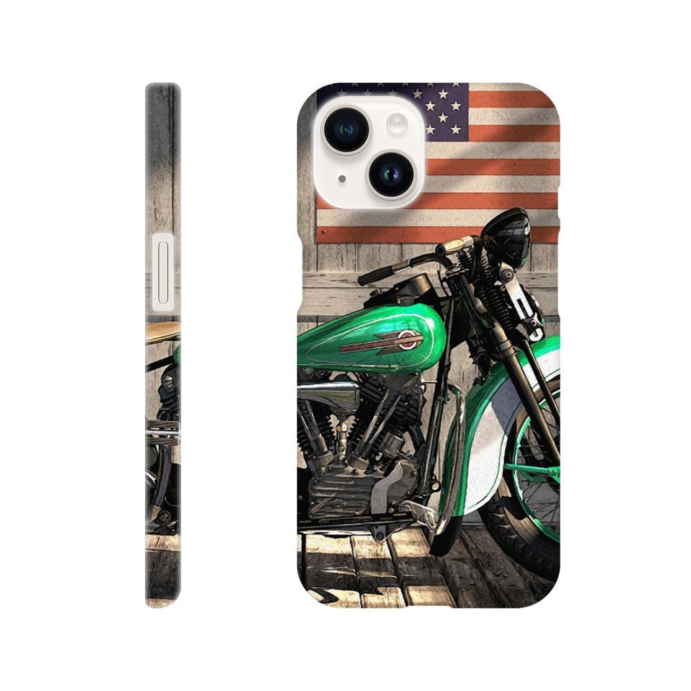 Harley under flag - Mobile cover - Transit Art