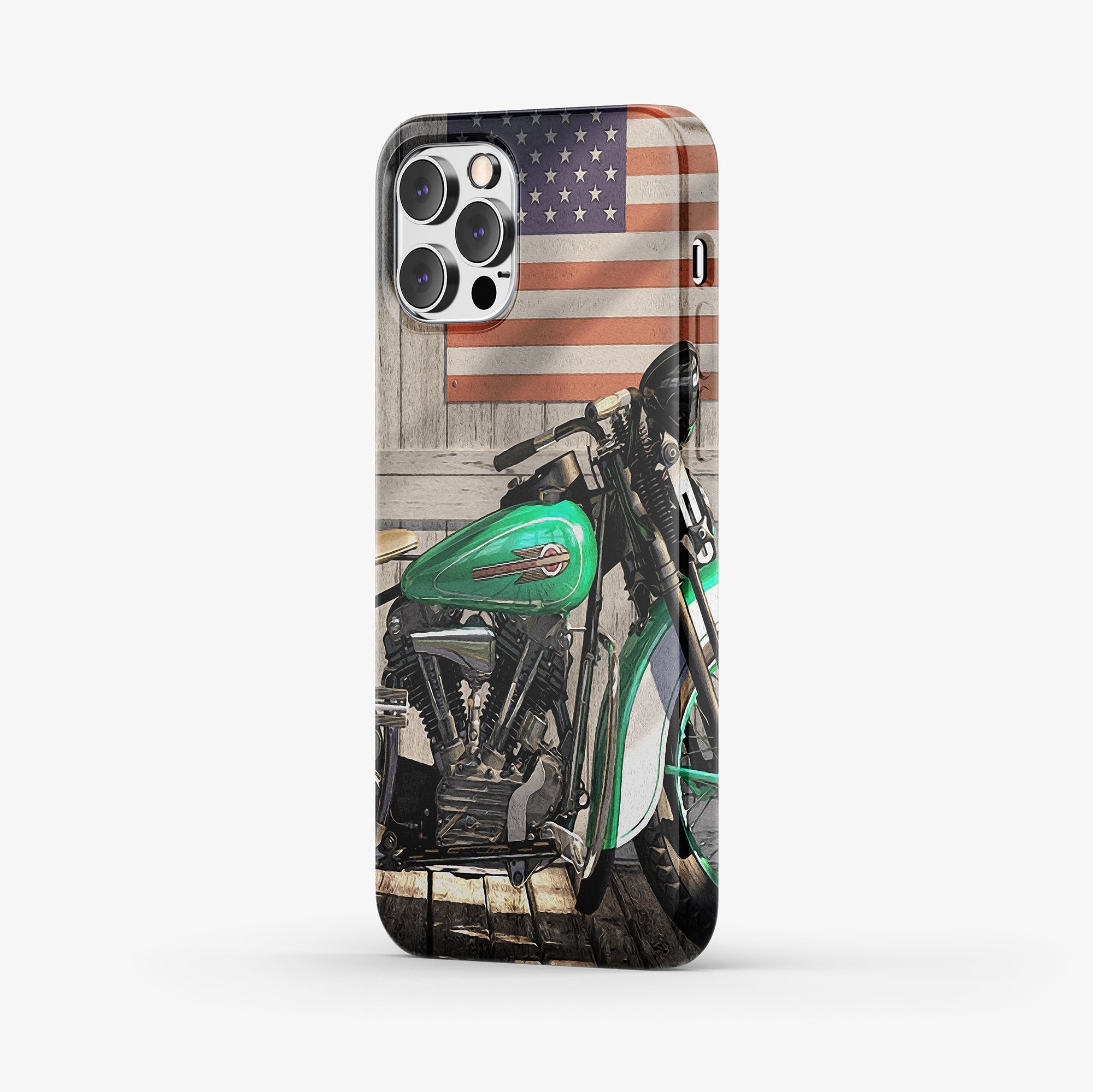 Harley under flag - Mobile cover - Transit Art