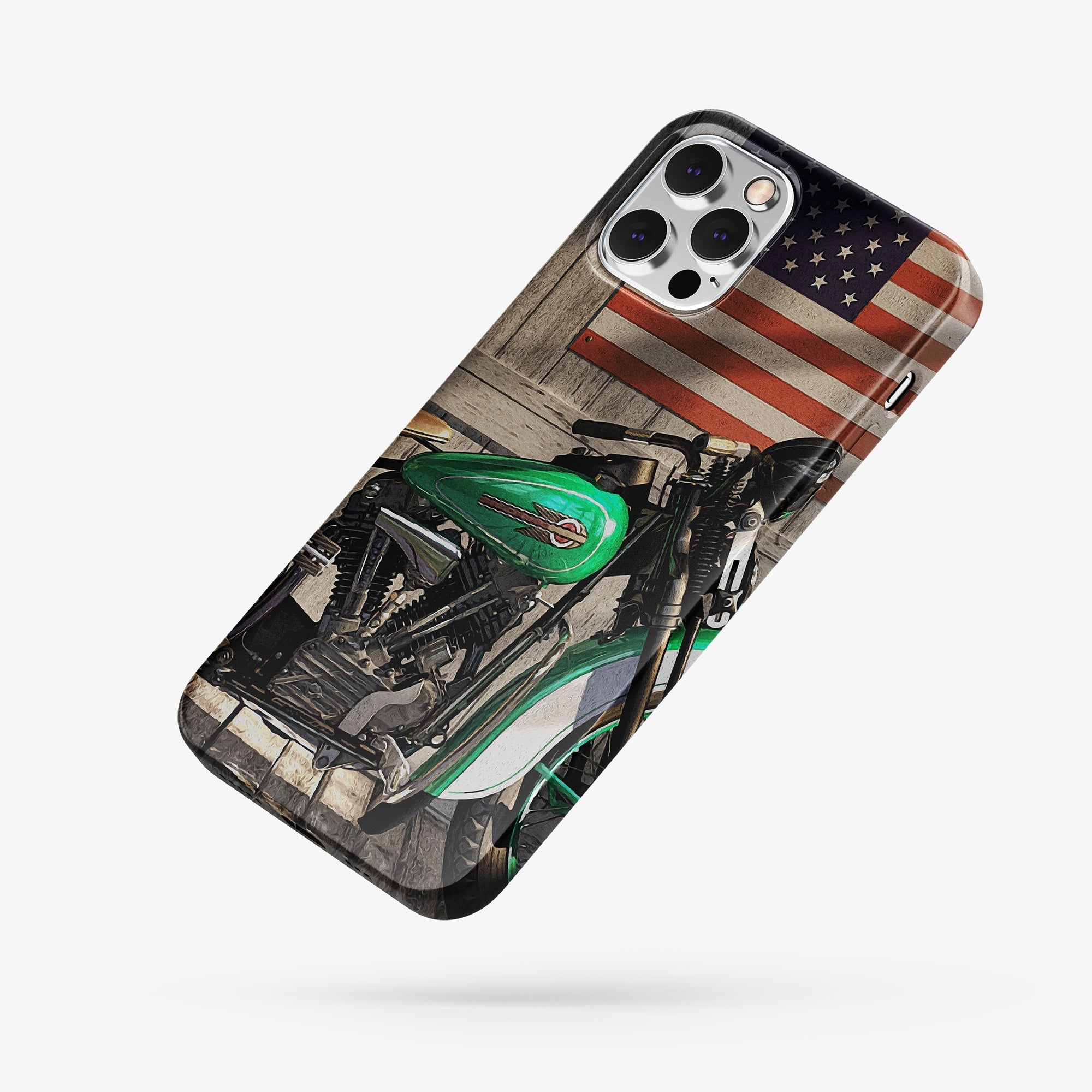 Harley under flag - Mobile cover - Transit Art