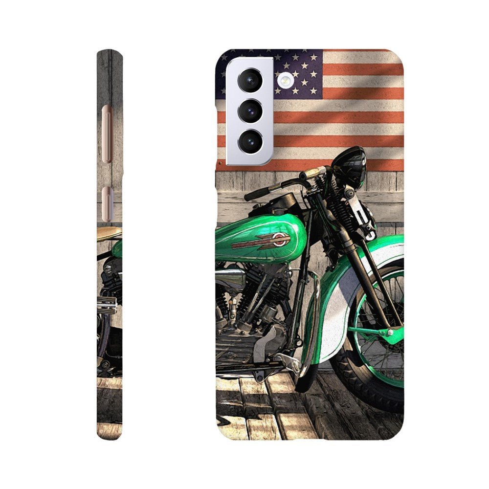 Harley under flag - Mobile cover - Transit Art