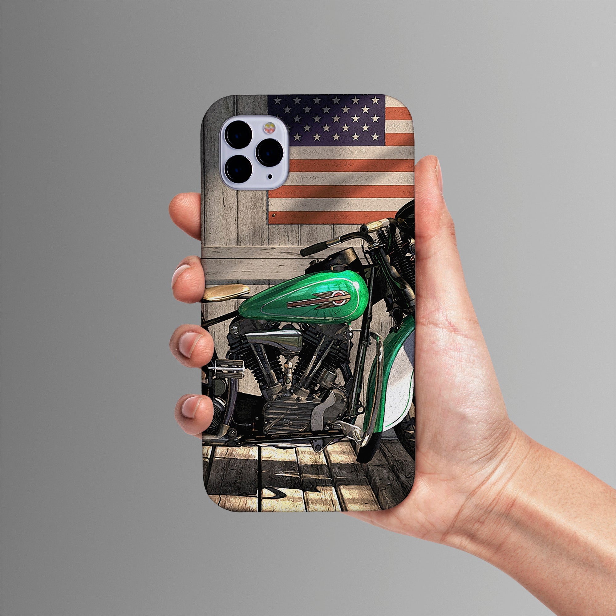 Harley under flag - Mobile cover - Transit Art