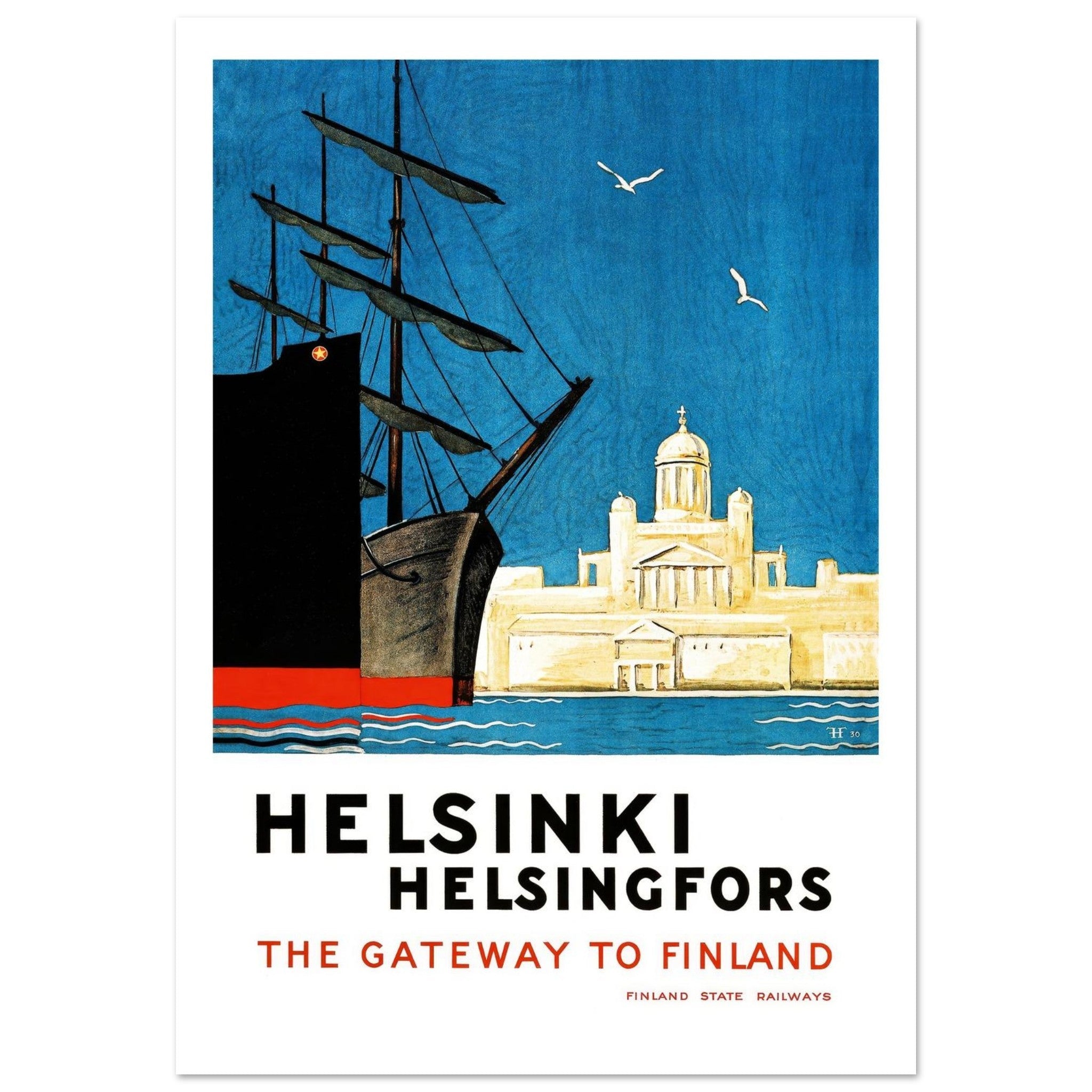 Helsinki "The Gateway to Finland" Vintage Poster - Transit Art