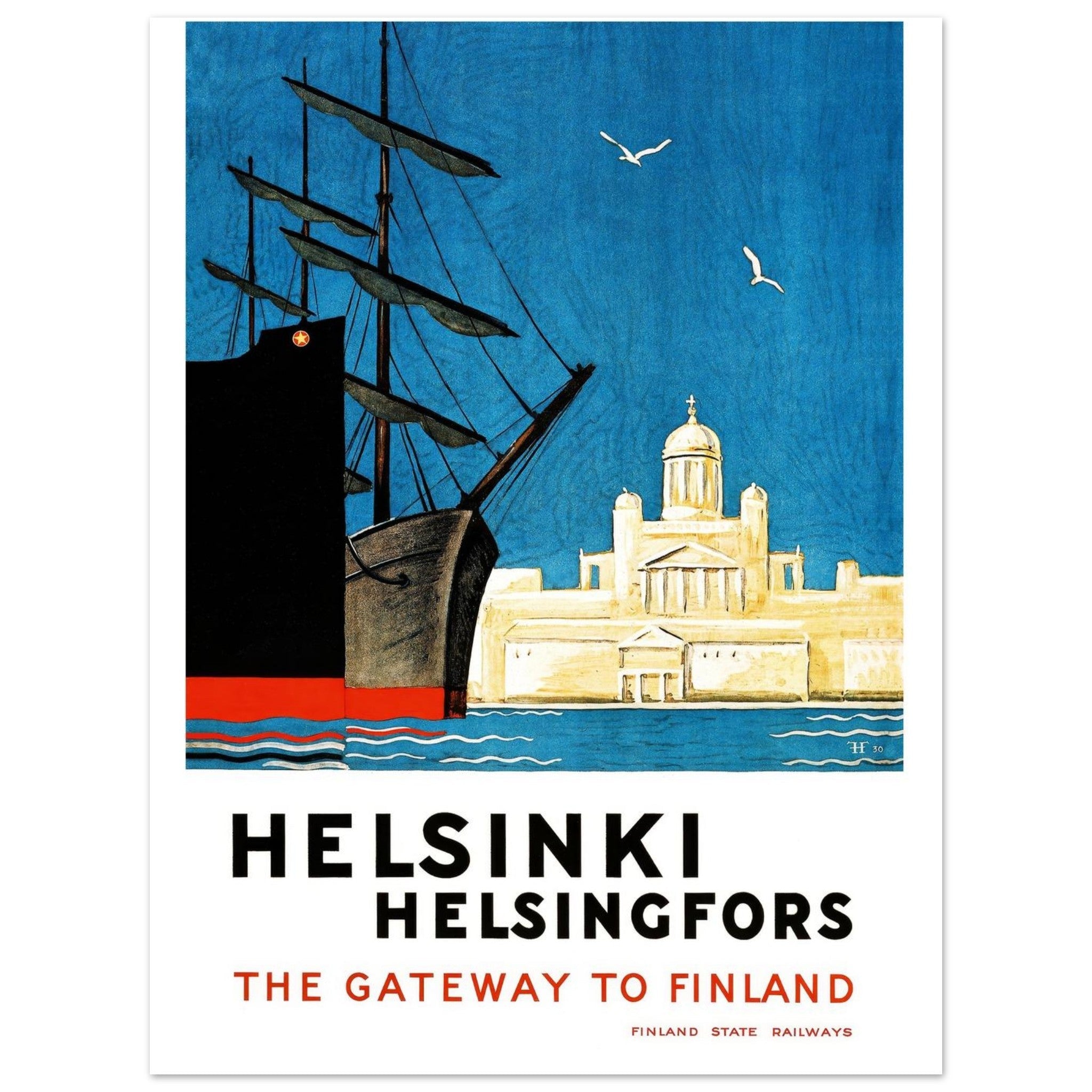 Helsinki "The Gateway to Finland" Vintage Poster - Transit Art
