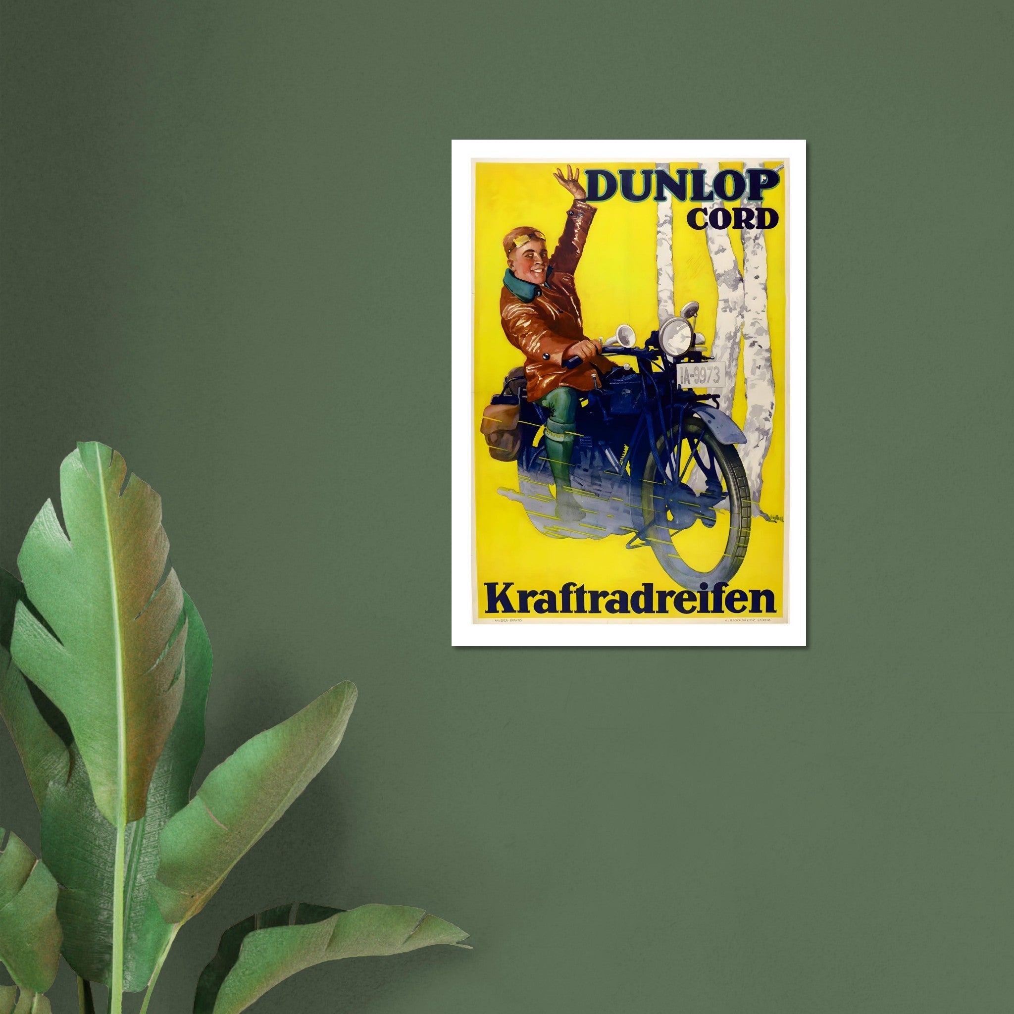 Iconic Dunlop Cord Kraftradreifen Advertising Poster - Transit Art