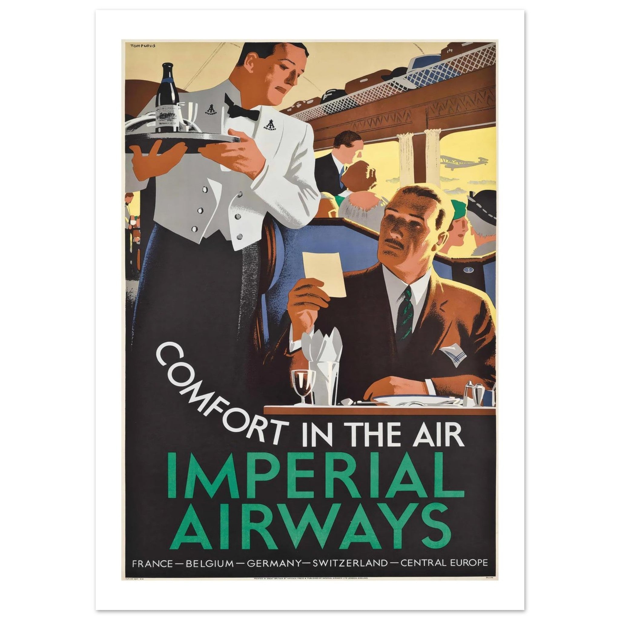 Imperial Airways "Comfort in the Air" Vintage Poster - Transit Art