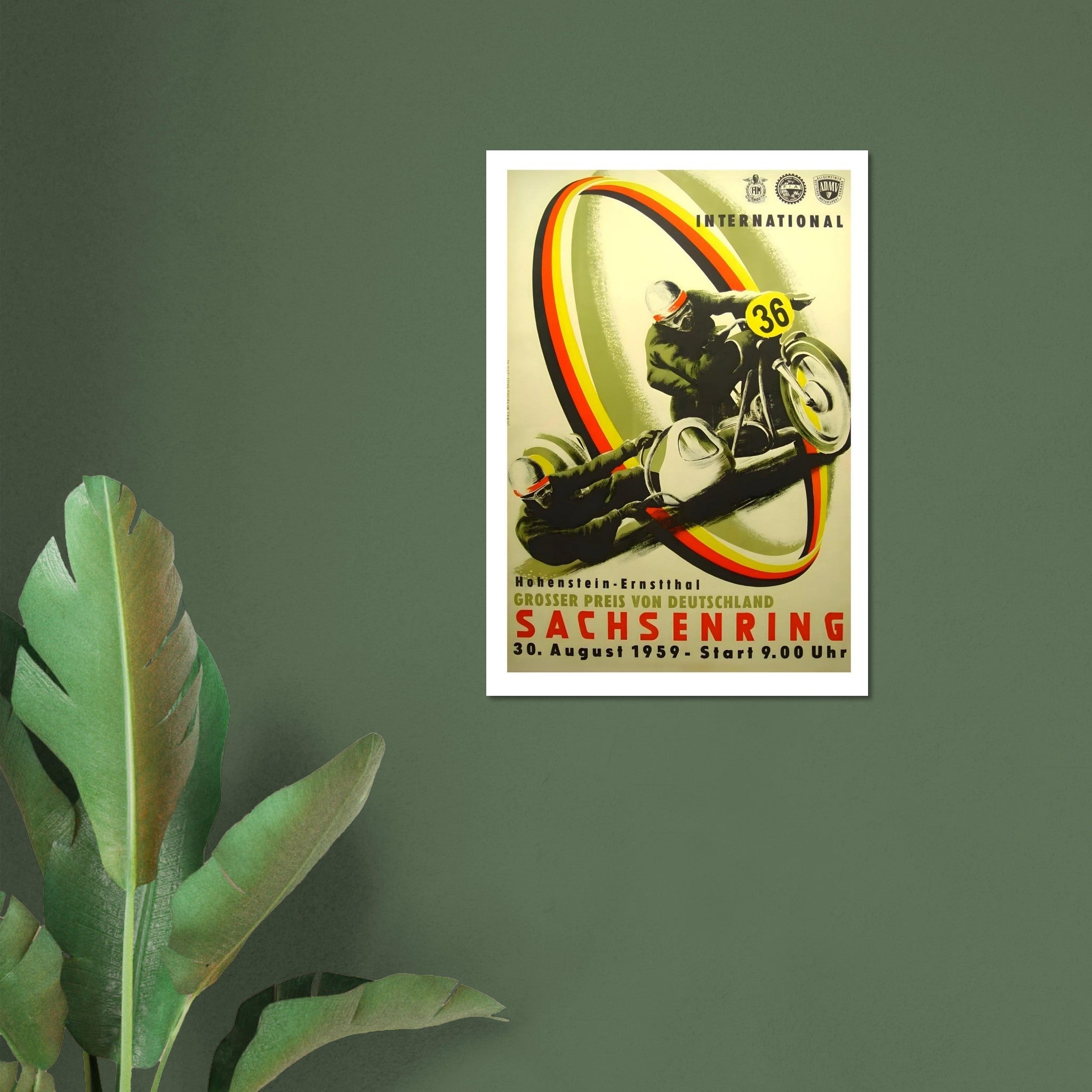 International Sachsenring Motorcycle Race Poster, 1959 - Transit Art