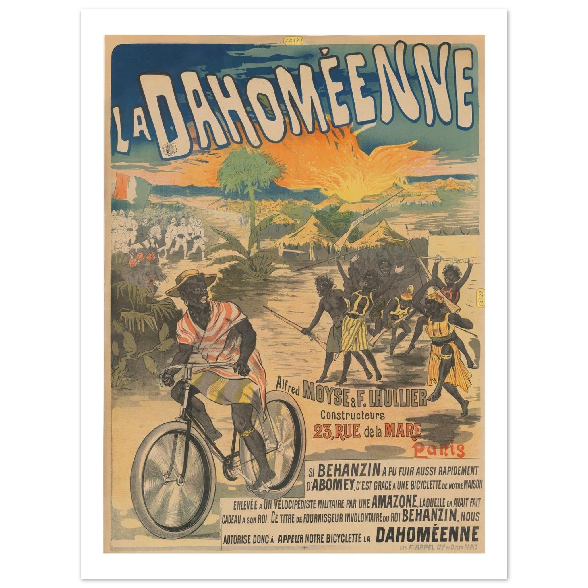 La Dahoméenne Fast Paris Built Bicycle Poster - Transit Art