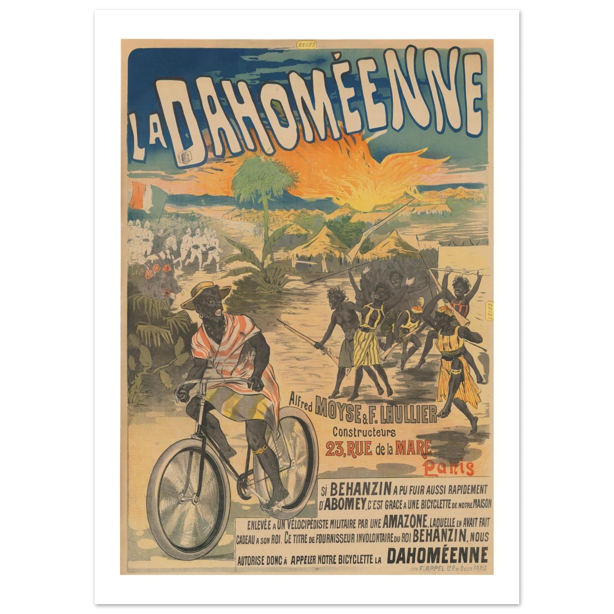 La Dahoméenne Fast Paris Built Bicycle Poster - Transit Art