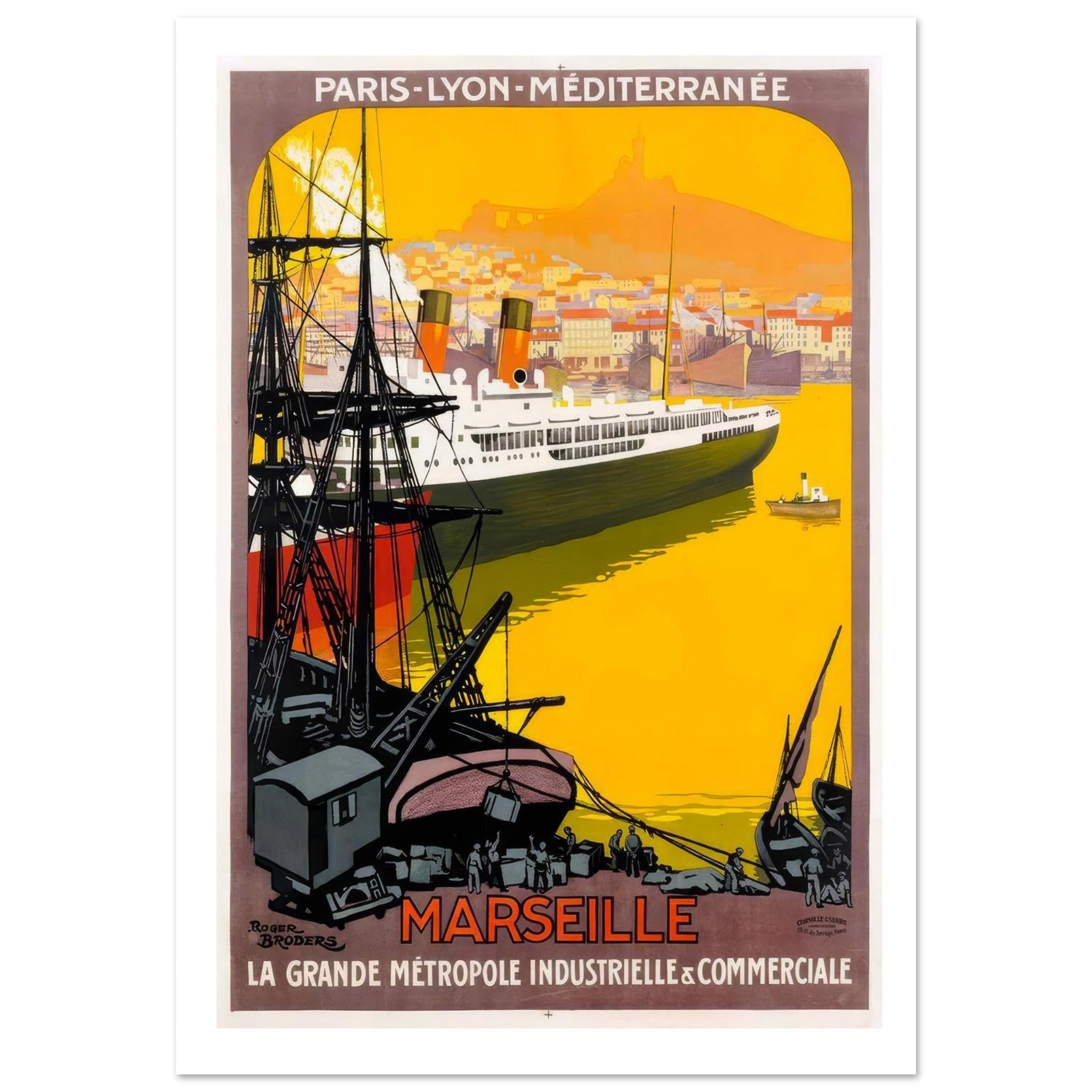 Marseille "La Grande Métropole Industrielle Vintage Poster - Transit Art