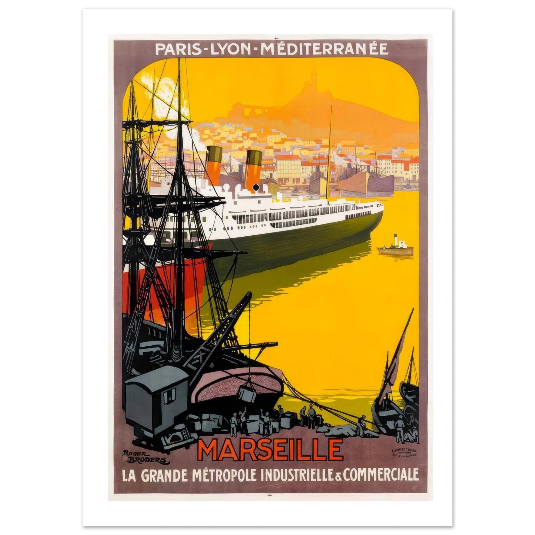 Marseille "La Grande Métropole Industrielle Vintage Poster - Transit Art