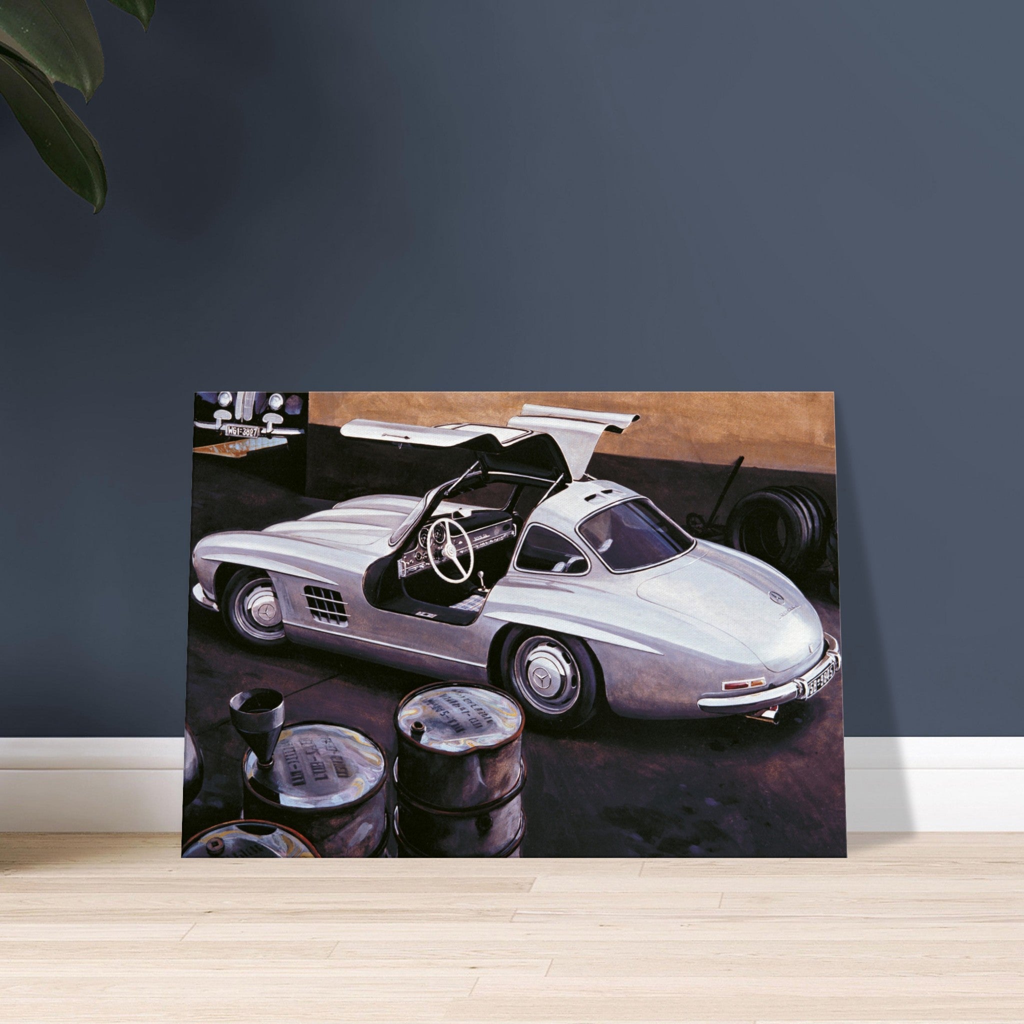 Mercedes 300 SL at Workshop - canvas - Transit Art