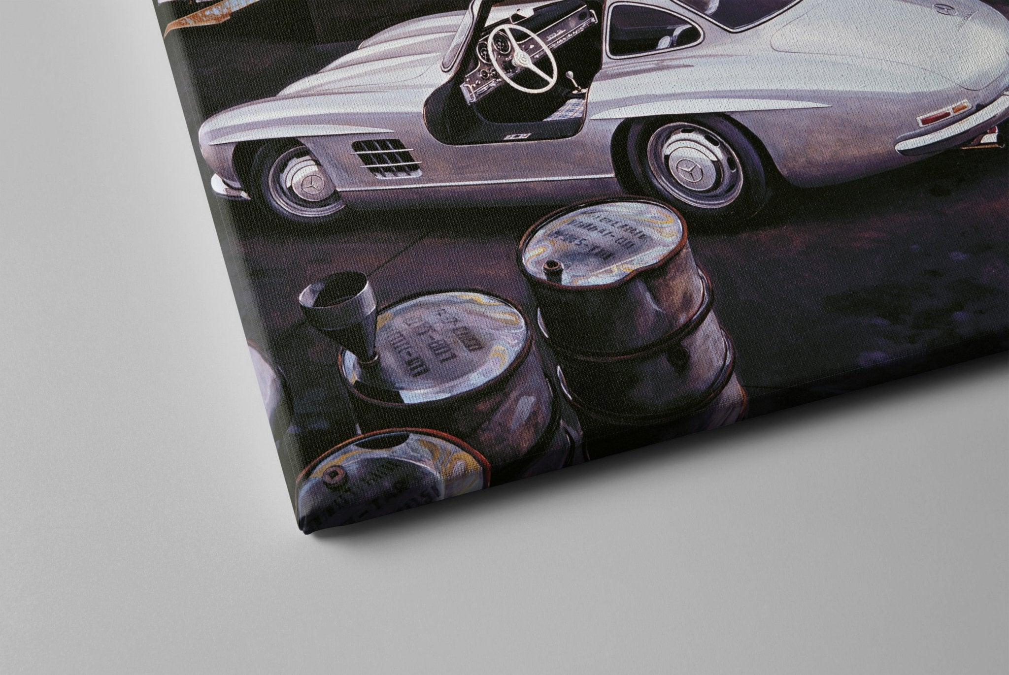 Mercedes 300 SL at Workshop - canvas - Transit Art