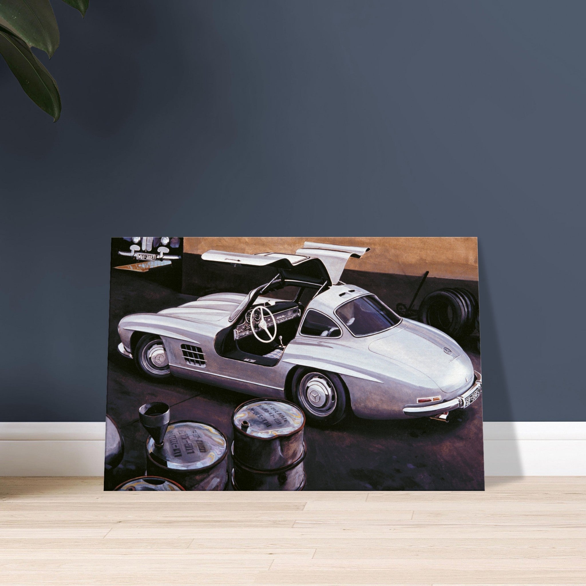 Mercedes 300 SL at Workshop - canvas - Transit Art