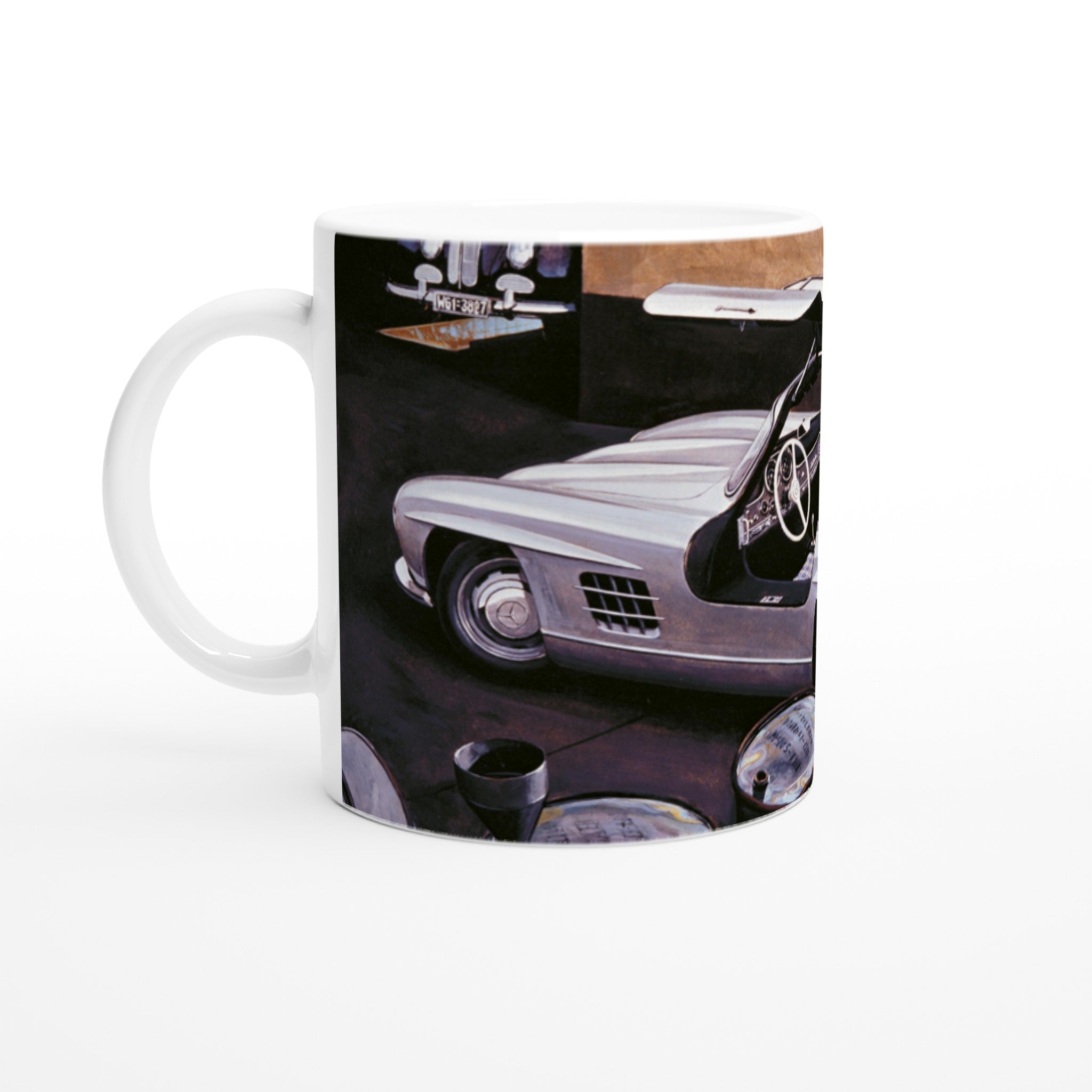 Mercedes 300 SL at Workshop - Mug - Transit Art