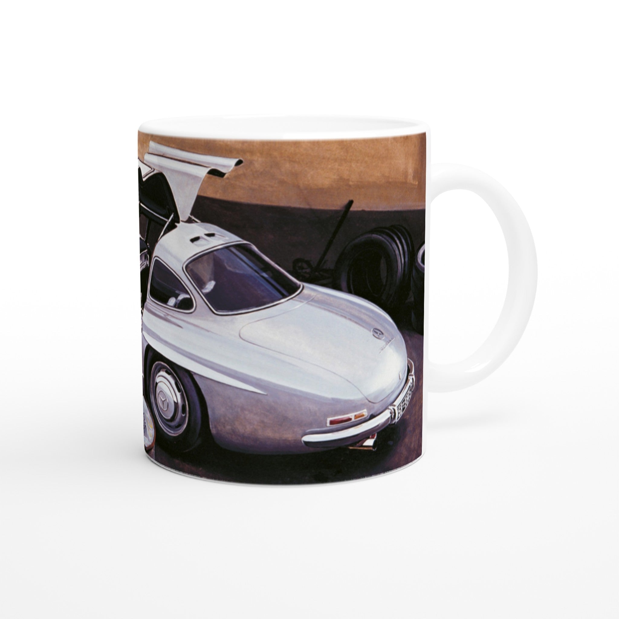Mercedes 300 SL at Workshop - Mug - Transit Art