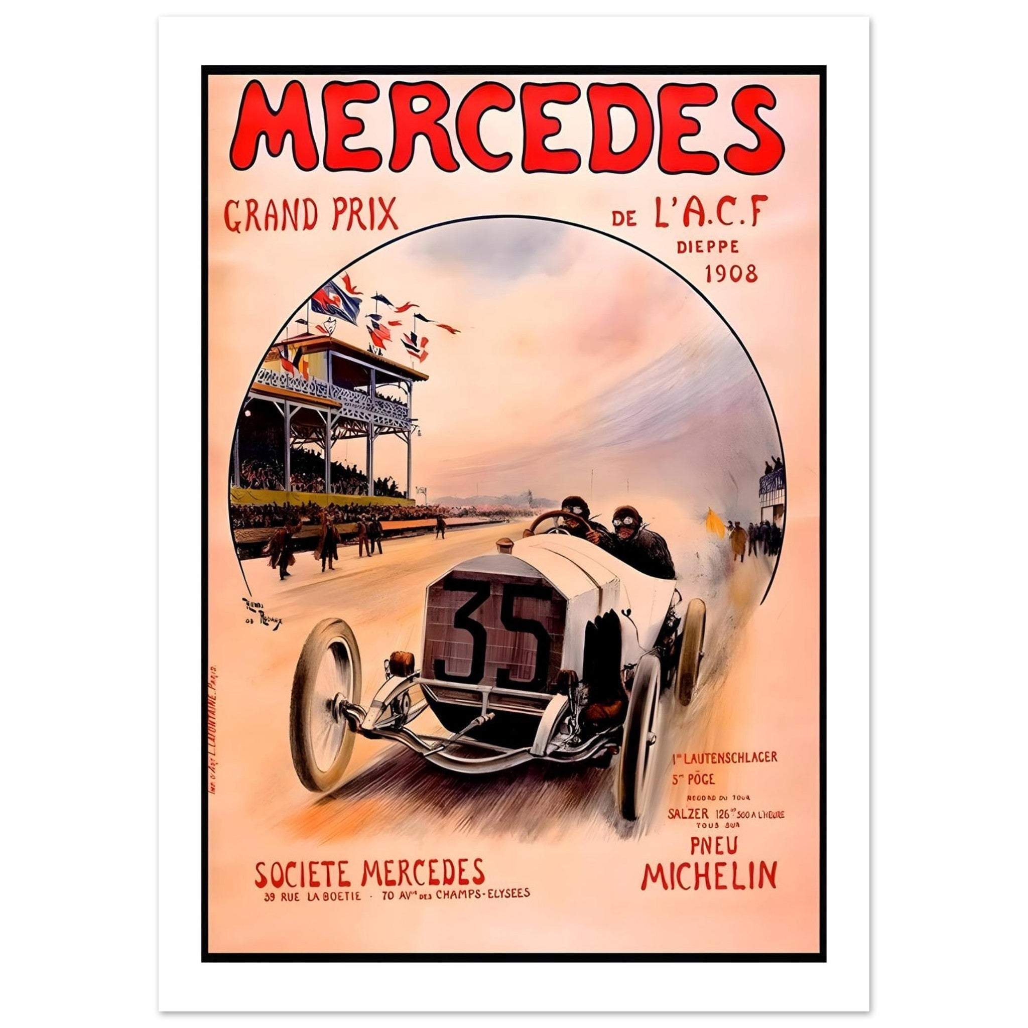 Mercedes - Benz Triple Victory Berlin Grand Prix Poster - Transit Art