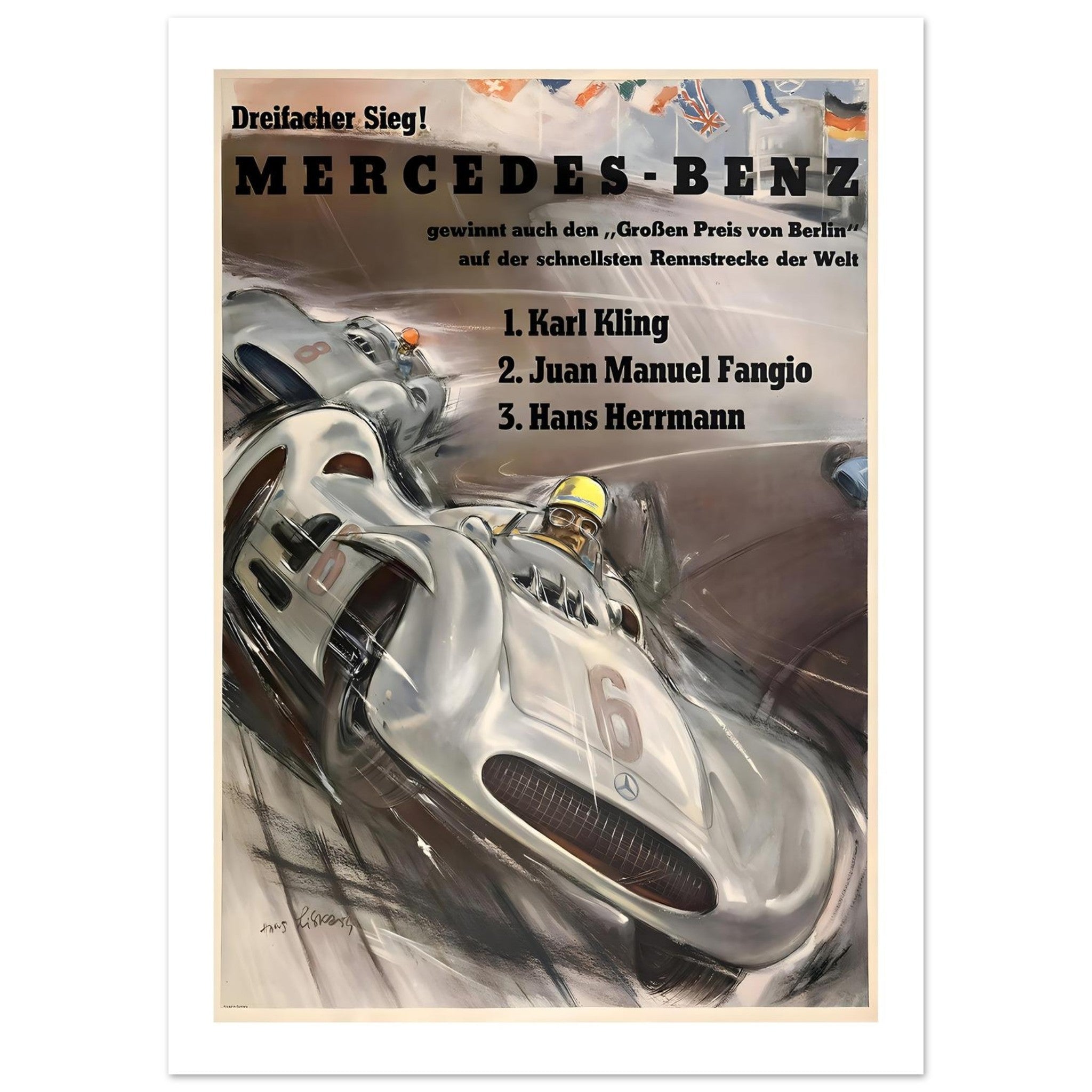Mercedes - Benz Triple Victory Berlin Grand Prix's Poster - Transit Art