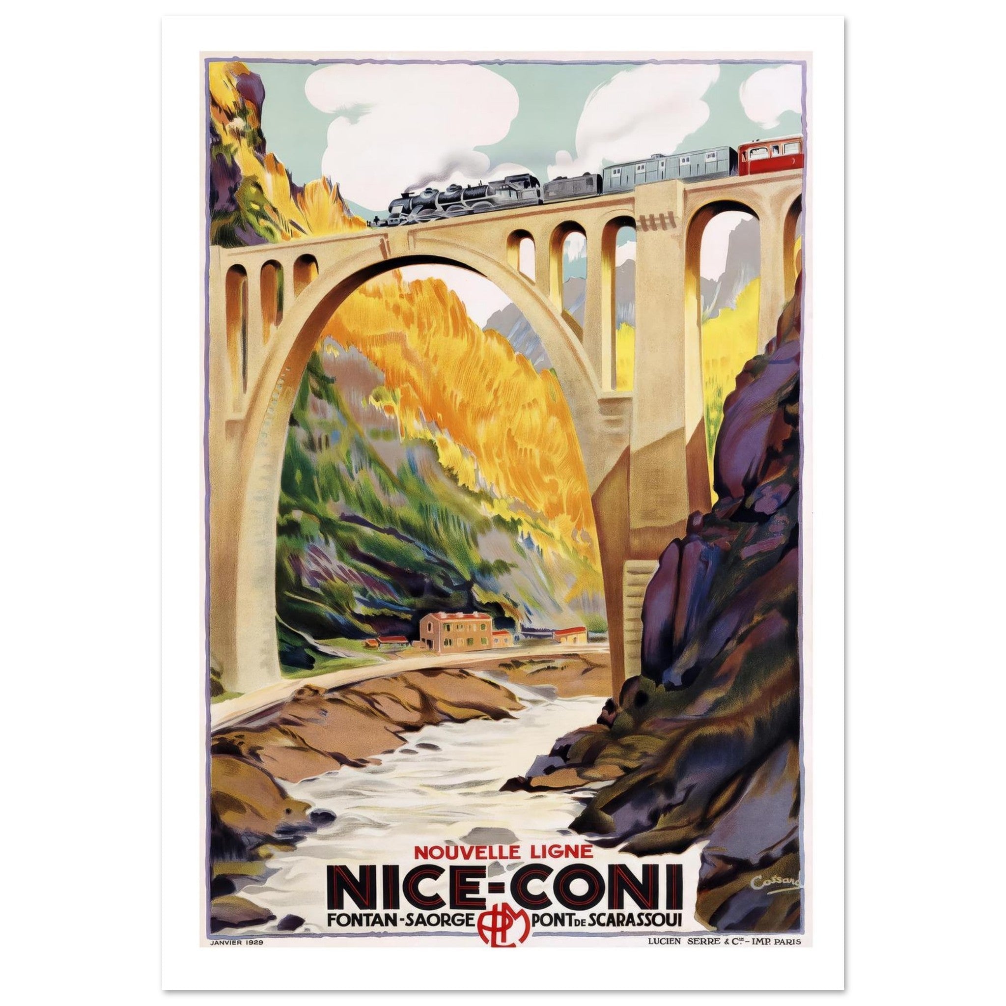 Nice - Coni Train Route Poster - Transit Art