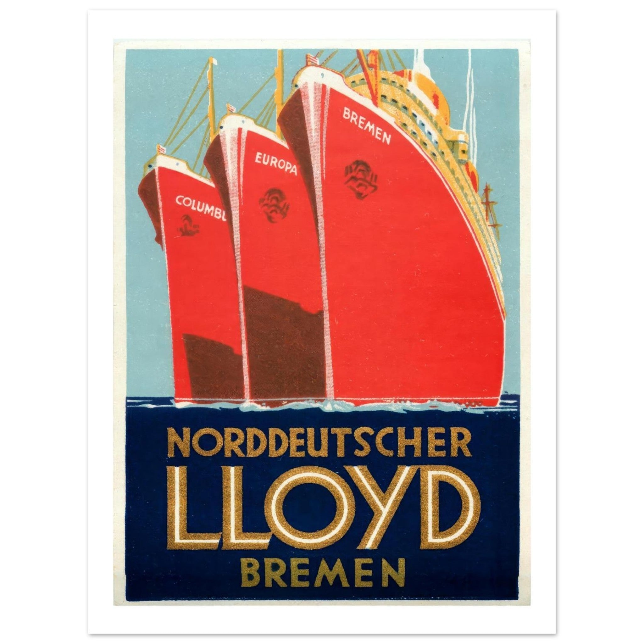 Norddeutscher Lloyd Bremen Ships Poster - Transit Art