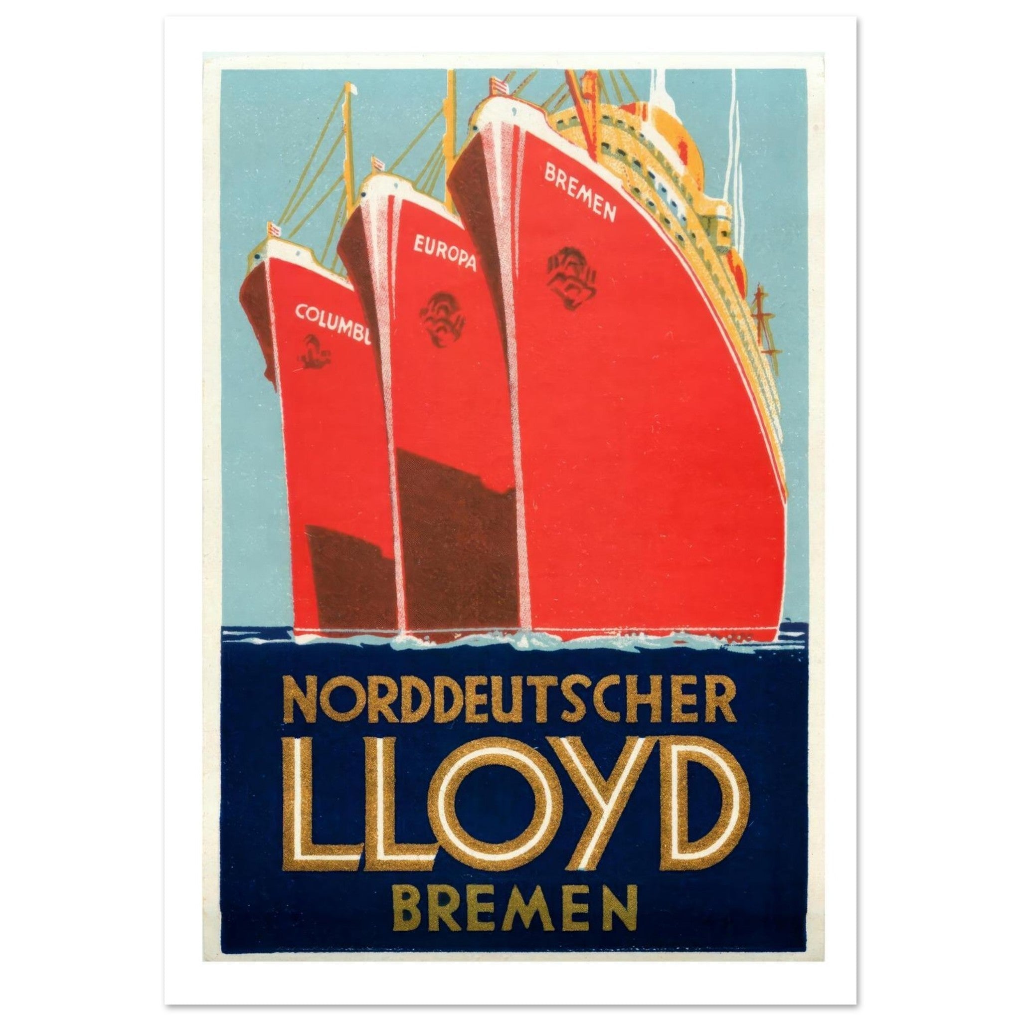 Norddeutscher Lloyd Bremen Ships Poster - Transit Art