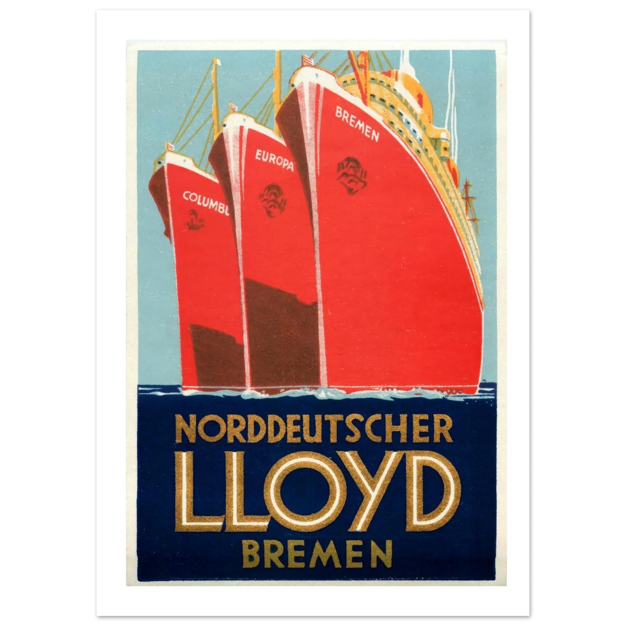 Norddeutscher Lloyd Bremen Ships Poster - Transit Art