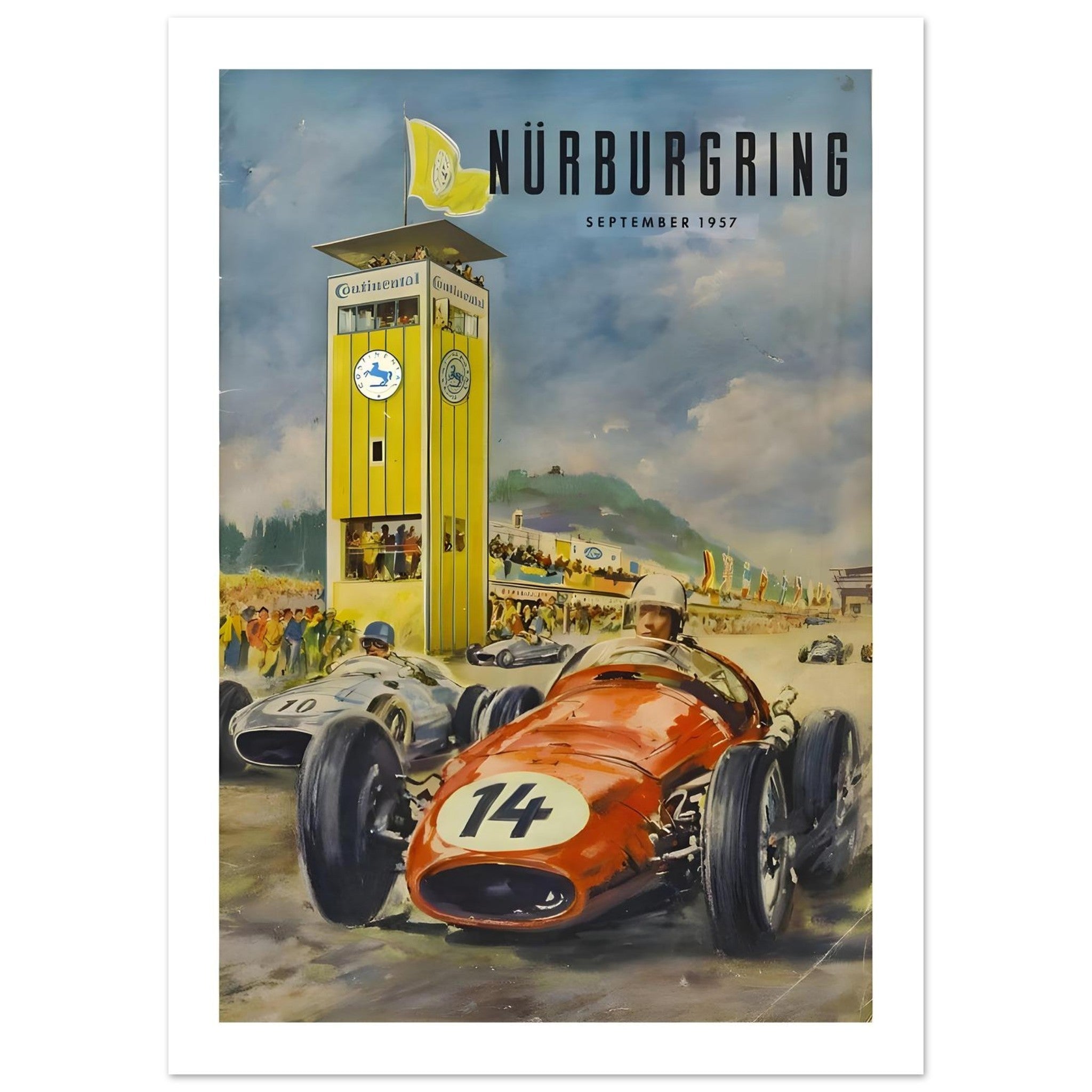 Nürburgring Grand Prix 1957 Vintage Racing Poster - Transit Art