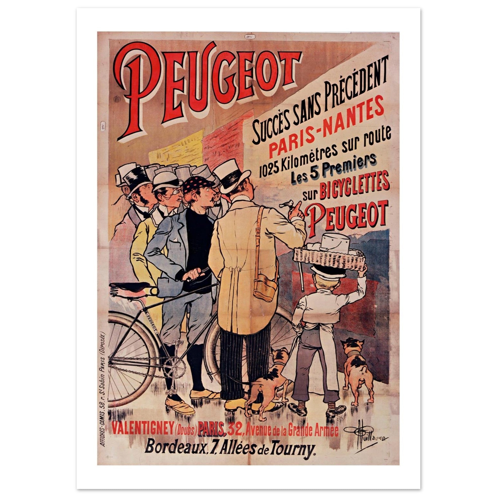 Peugeot Bicycles Paris - Nantes Racing Victory Poster - Transit Art