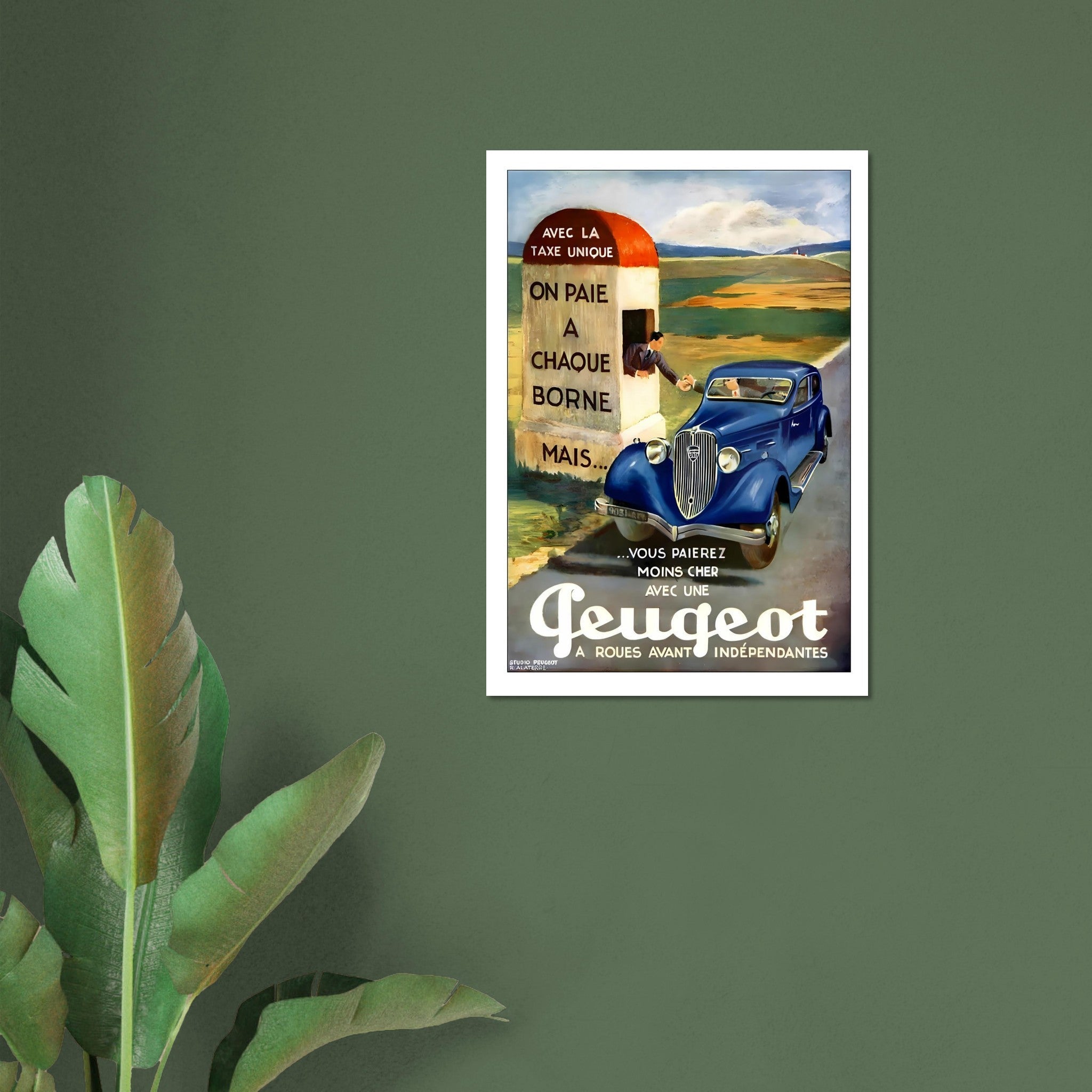 Peugeot Independent Front Wheels Vintage Taxe Unique Poster - Transit Art