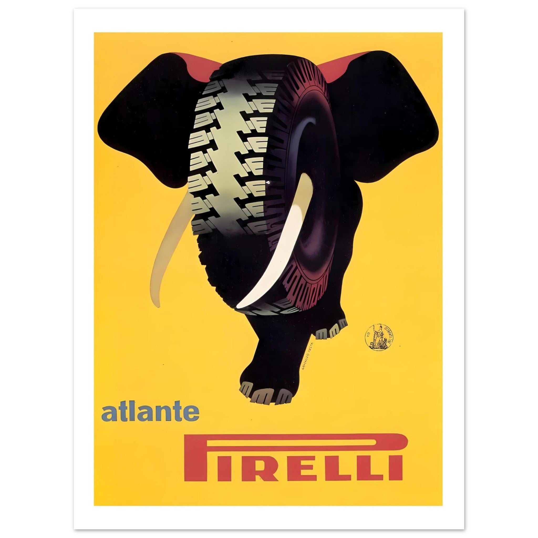Pirelli Atlante Elephant Strength Poster - Transit Art