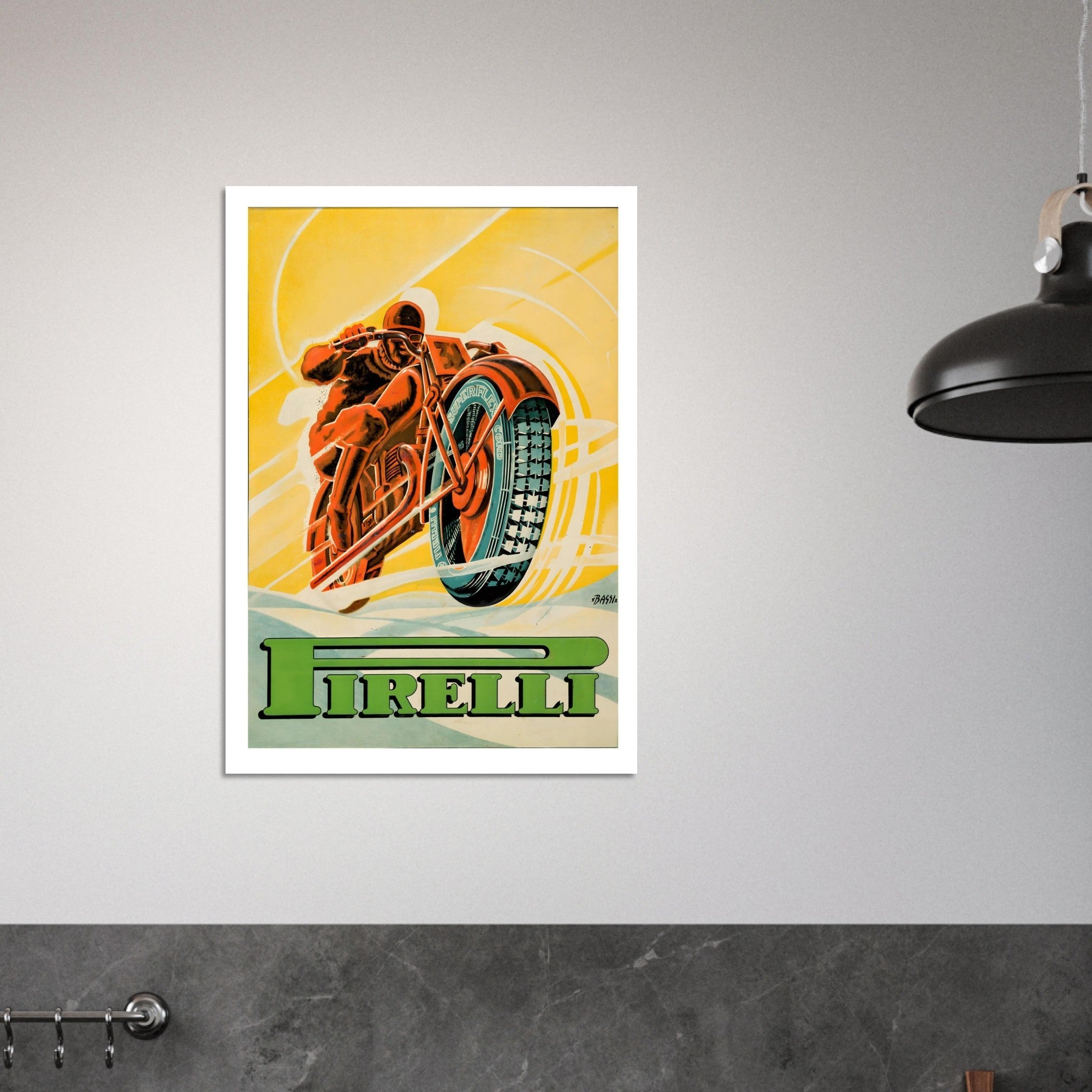 Pirelli Motorcycle Tires Vintage Advertisement Poster - Transit Art