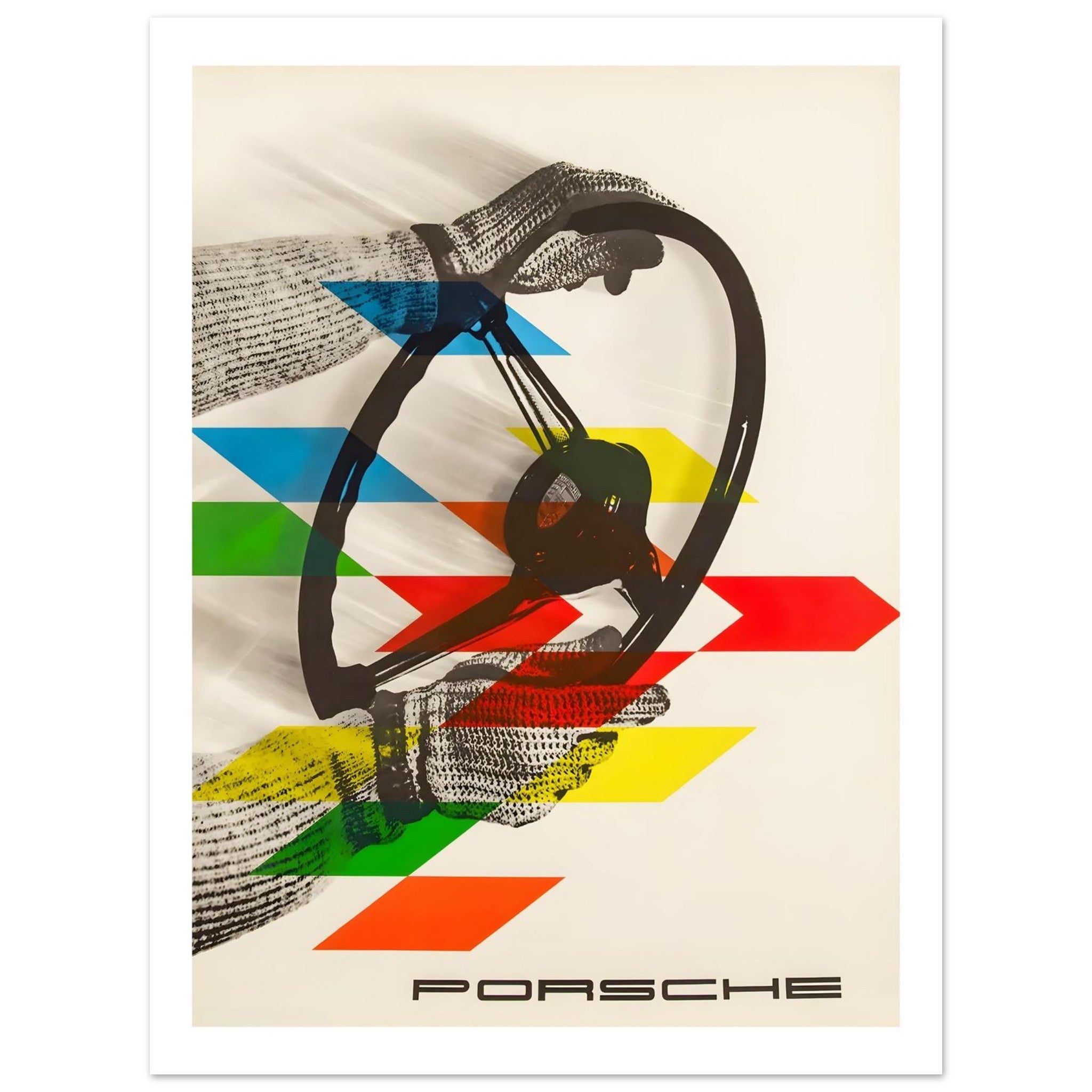 Porsche Steering Precision Modernist Poster - Transit Art