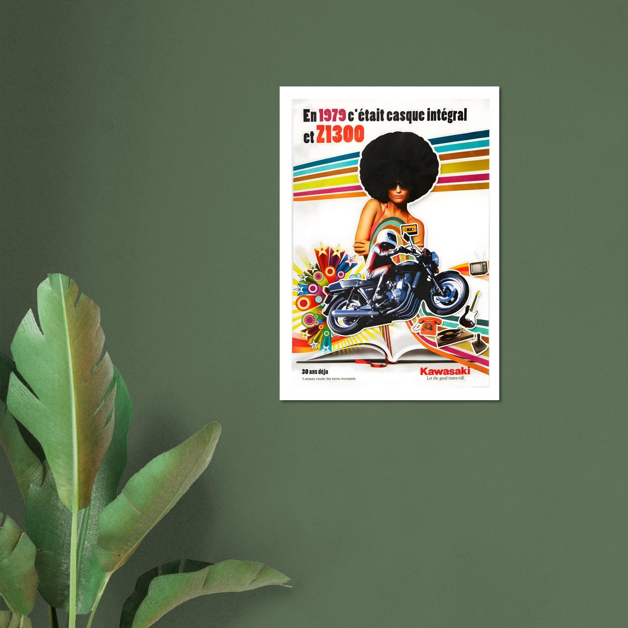 Retro Kawasaki Z1300 Poster Celebrating Iconic 1970s Style - Transit Art