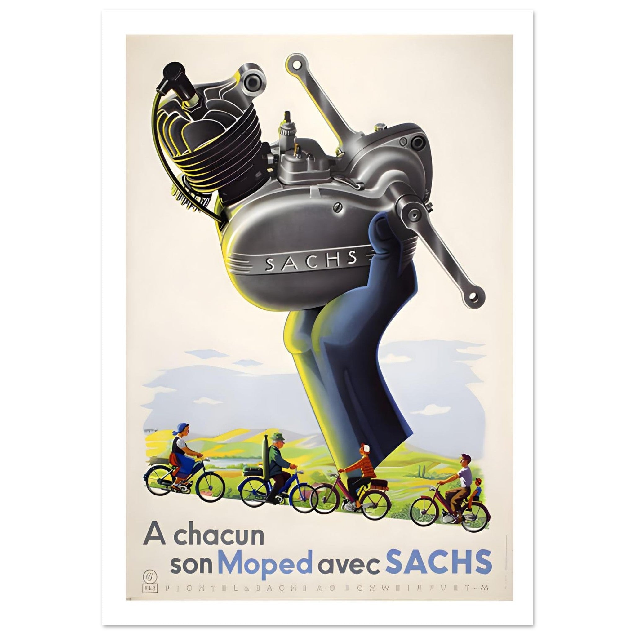 Sachs Moped Engine Advertisement Poster - Transit Art