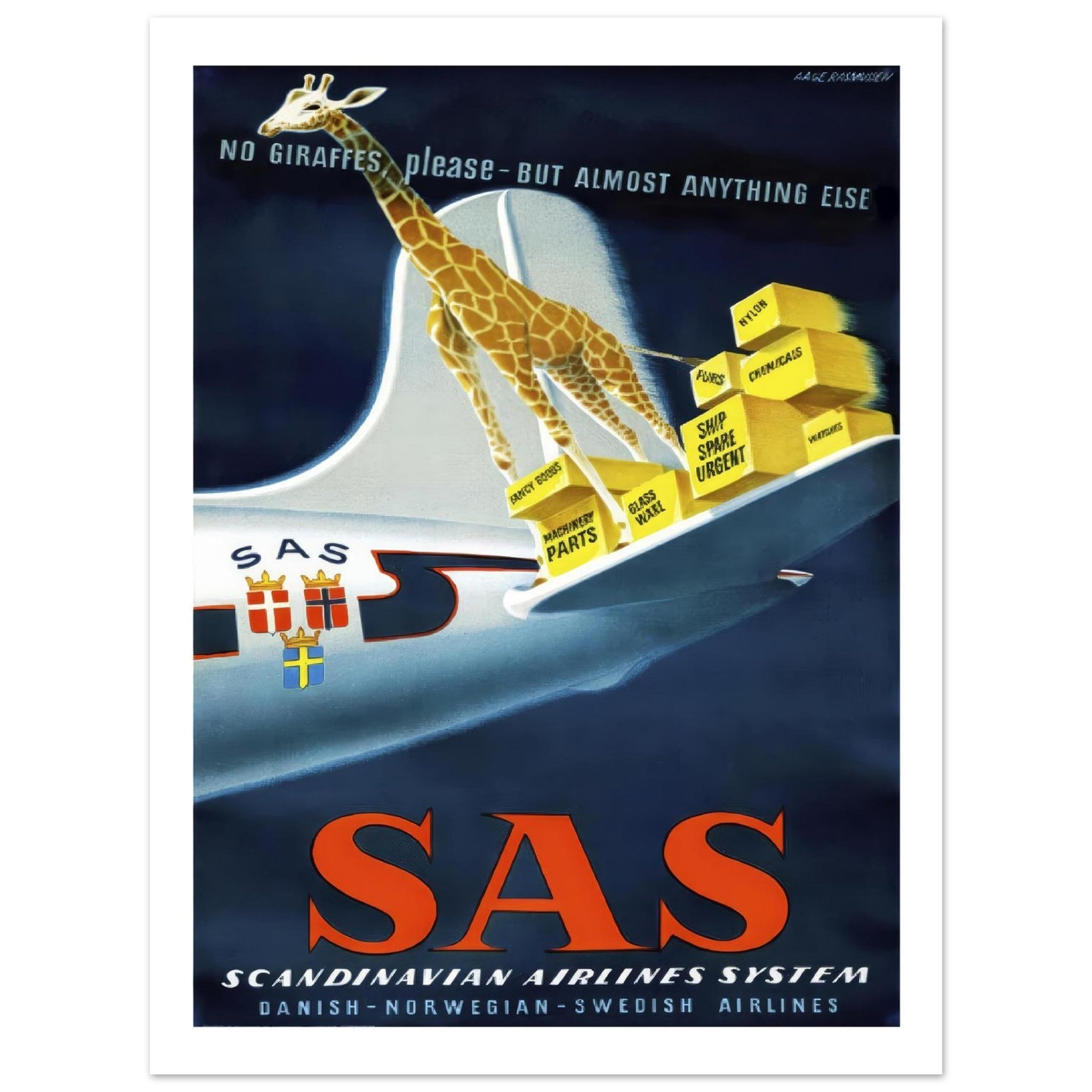 SAS Poster: No Giraffes Please - Transit Art