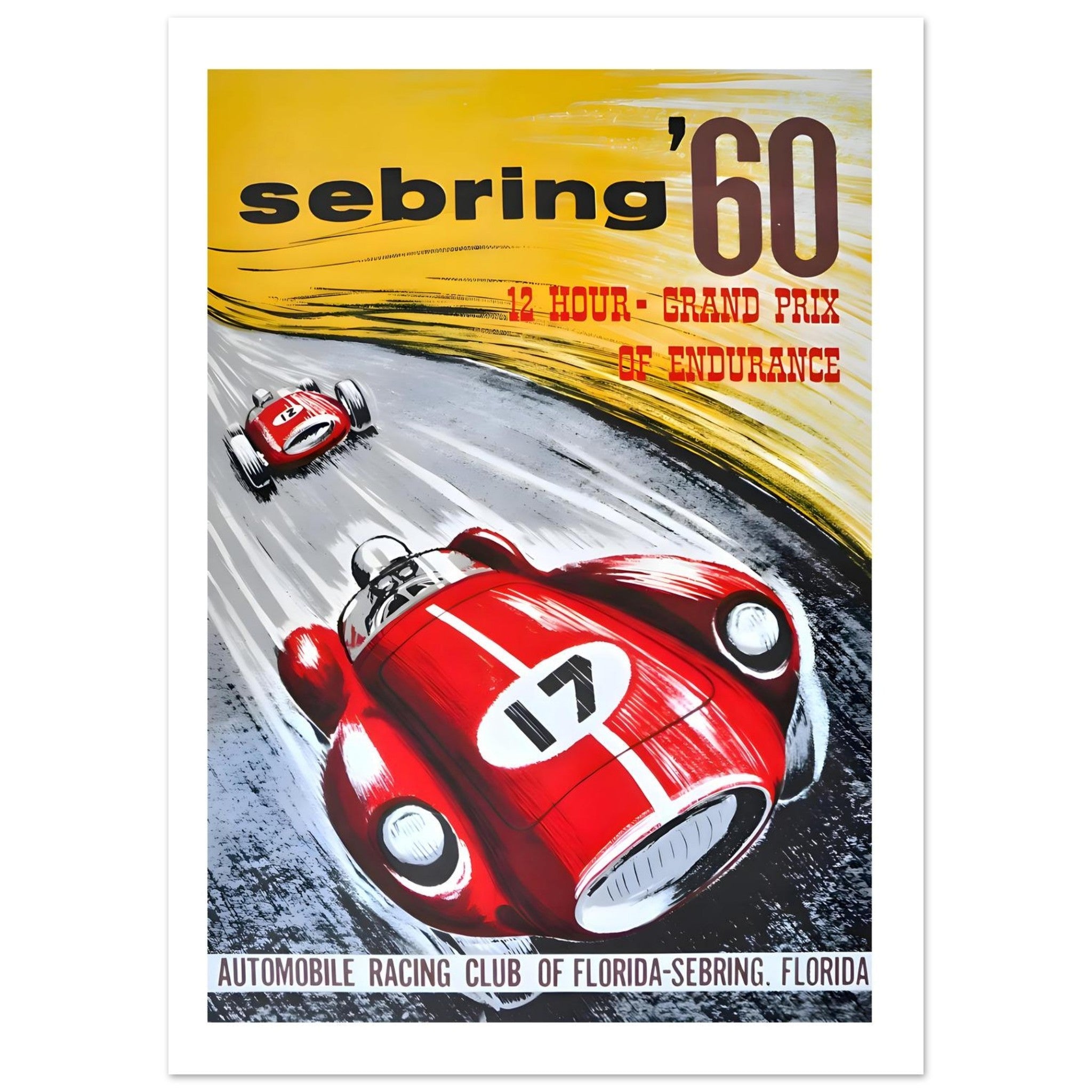 Sebring ’60 12 Hour Grand Prix of Endurance Poster - Transit Art