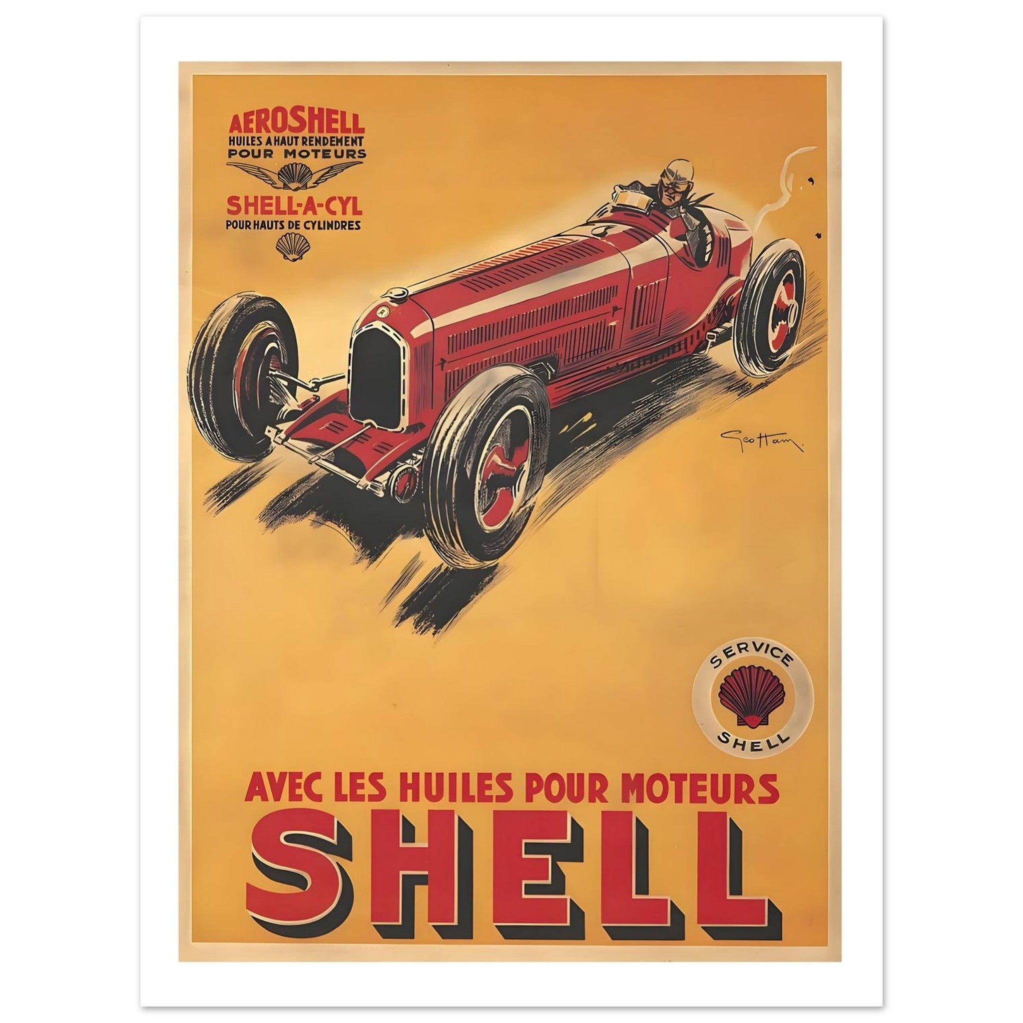 Shell Racing Motor Oils Vintage Poster - Transit Art