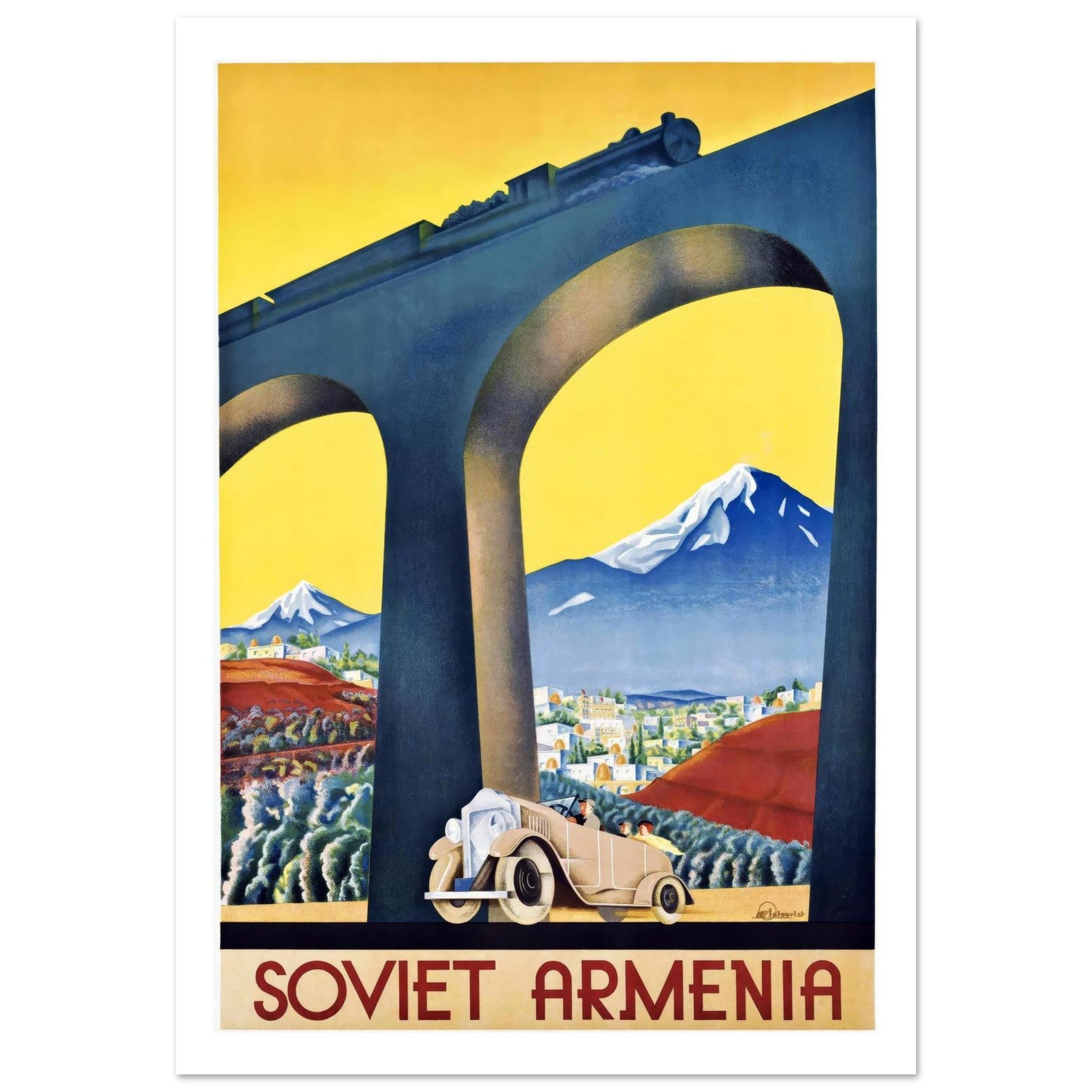 Soviet Armenia Vintage Travel Poster - Transit Art